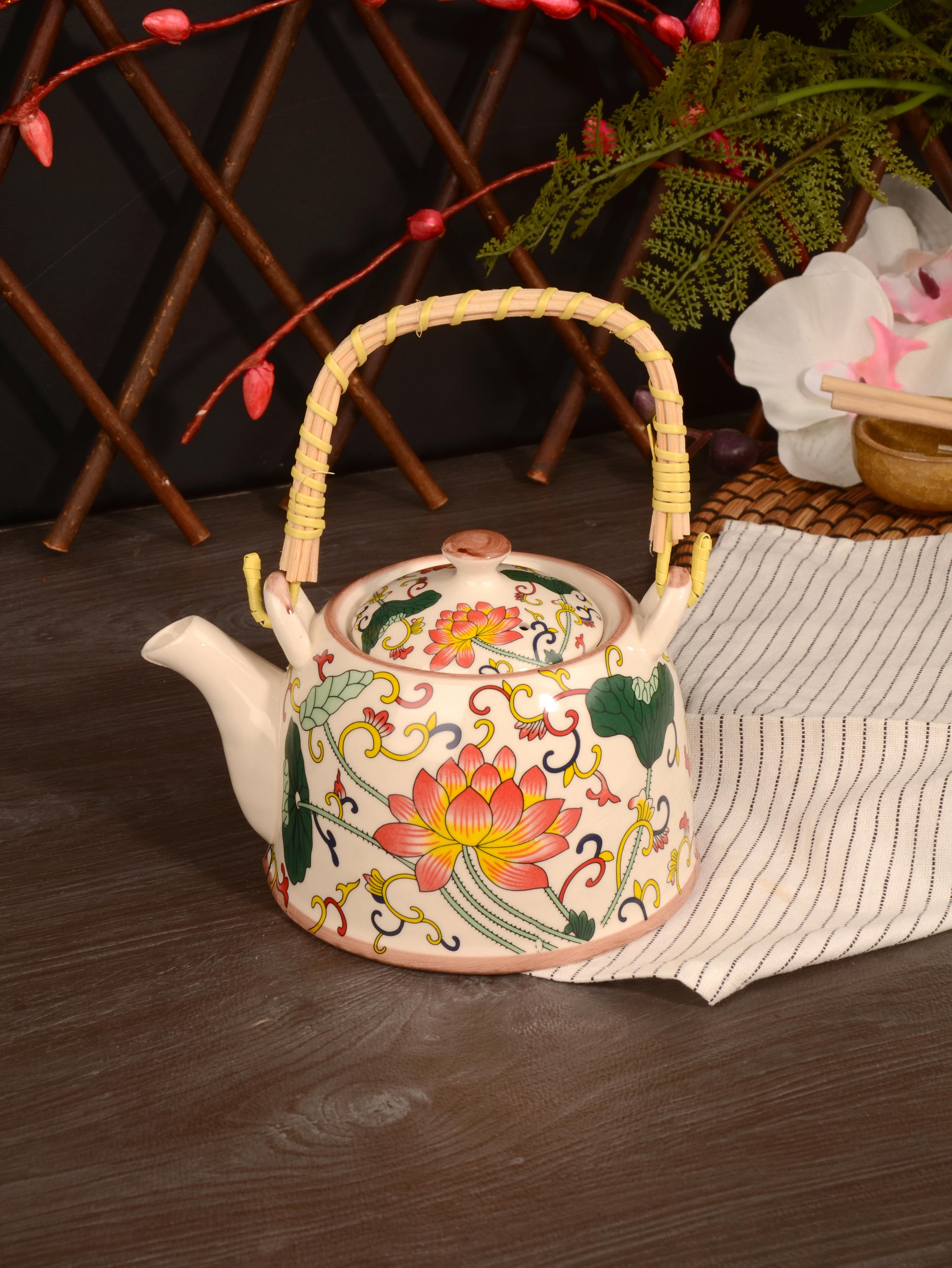 PAÇİ-MULAN 800 ML. BAMBU KULPLU ÇİNİ DESEN DEMLİK