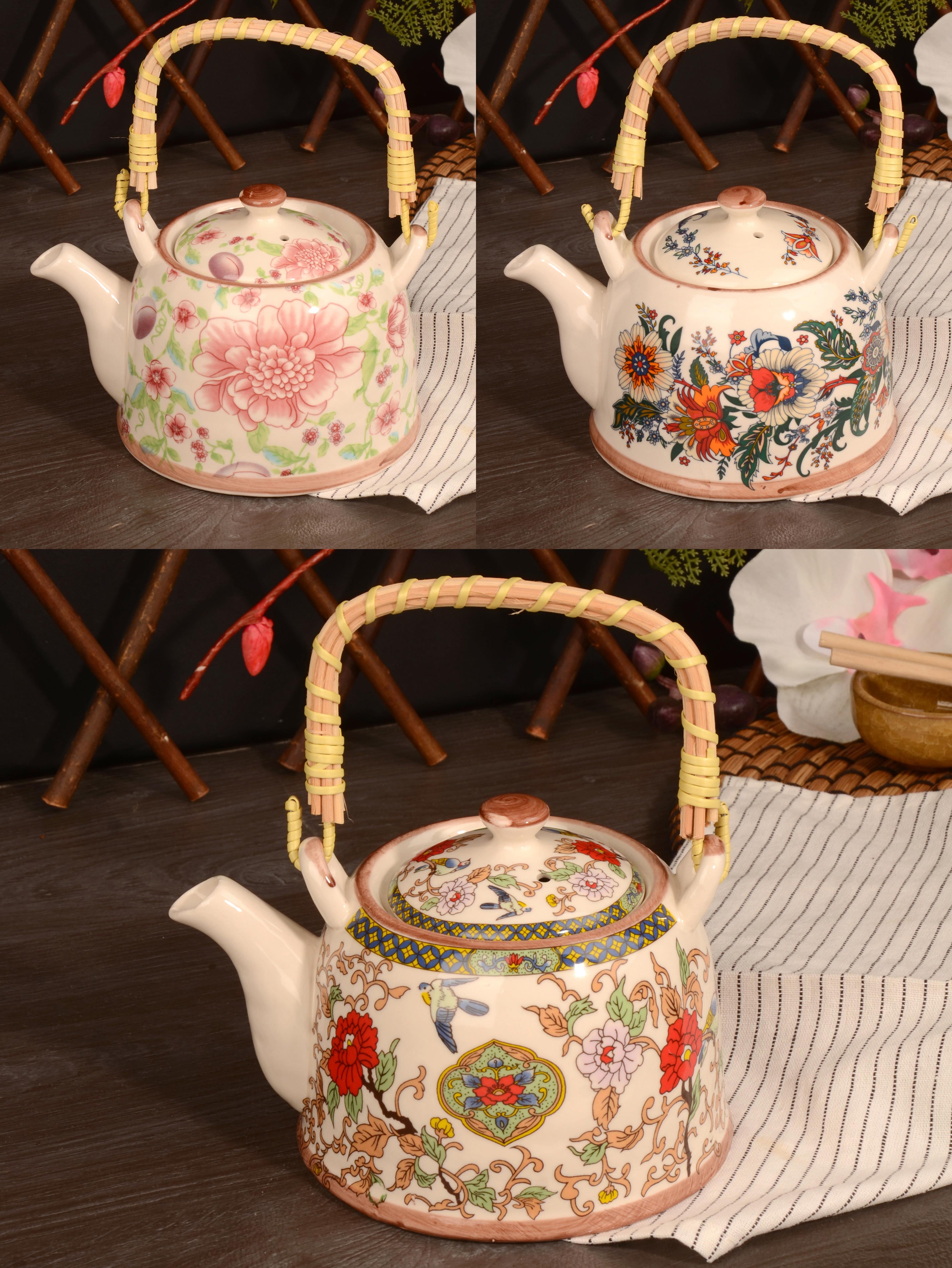 PAÇİ-MULAN 800 ML. BAMBU KULPLU ÇİNİ DESEN DEMLİK