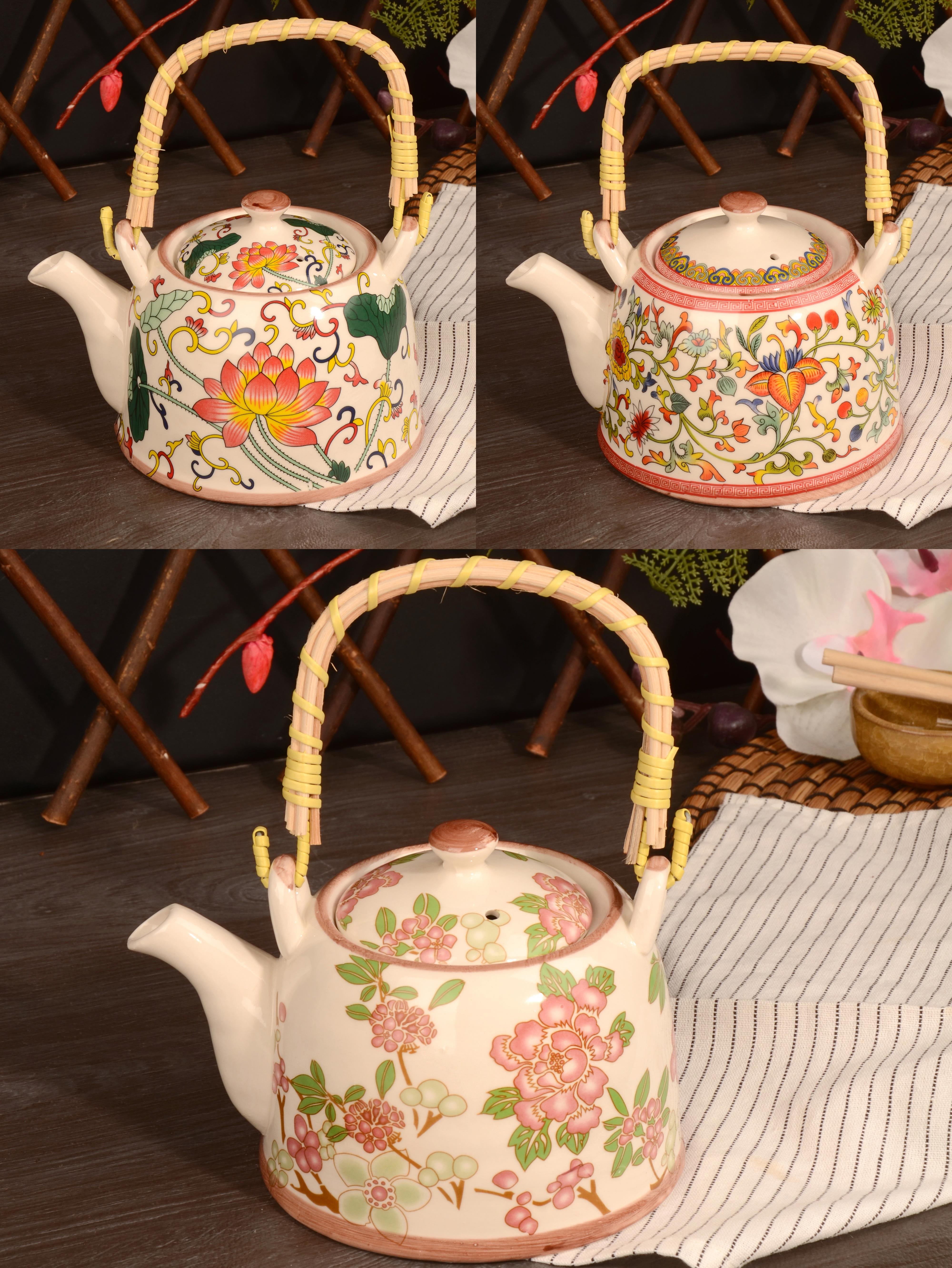 PAÇİ-MULAN 800 ML. BAMBU KULPLU ÇİNİ DESEN DEMLİK