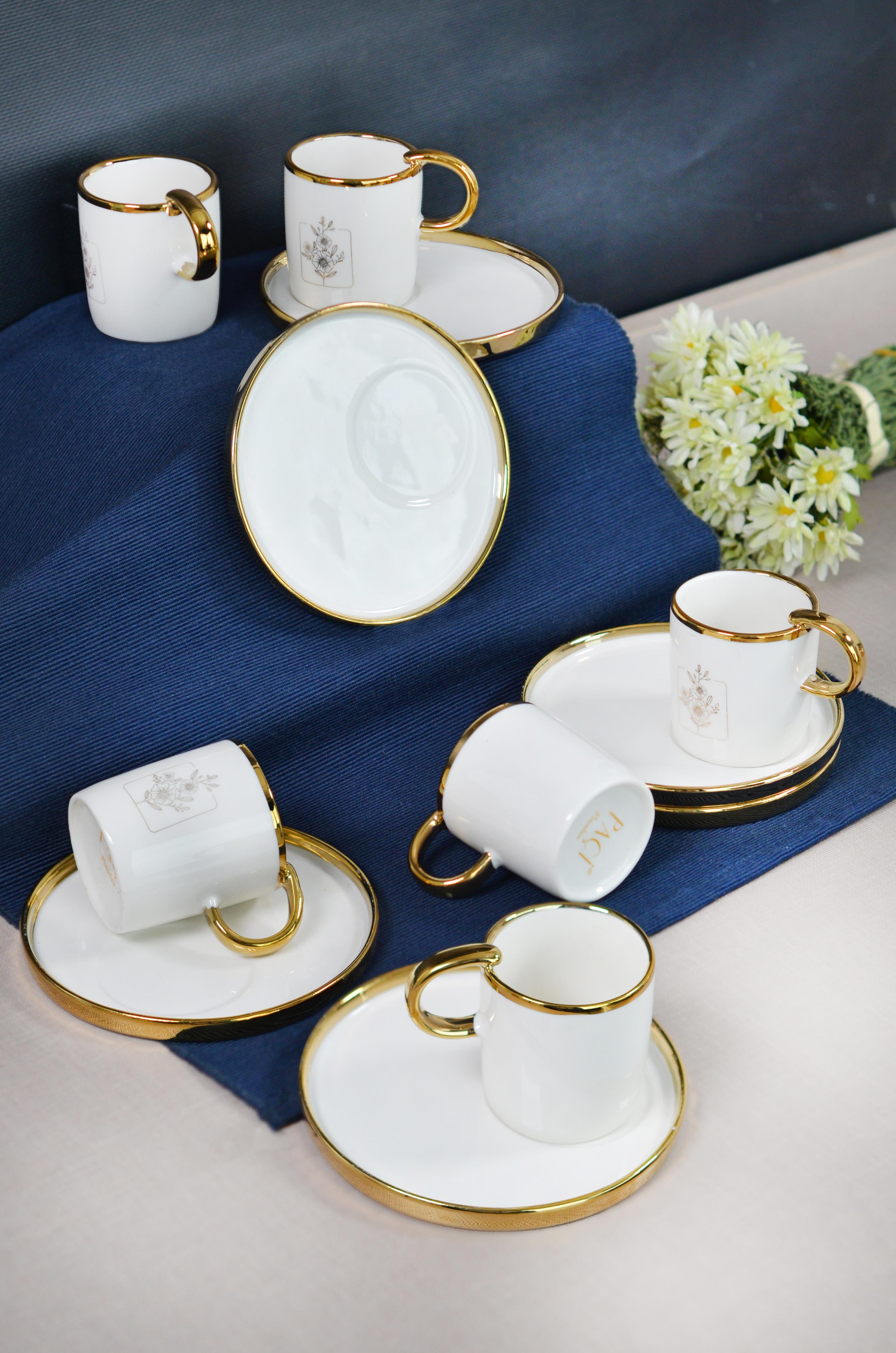 PAÇİ-OTTELO BEYAZ YALDIZLI KAHVE FİNCANI