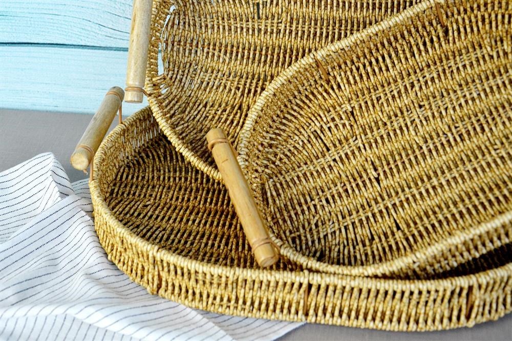 PAÇİ-OVAL 3'LÜ BAMBU SAPLI TEPSİ