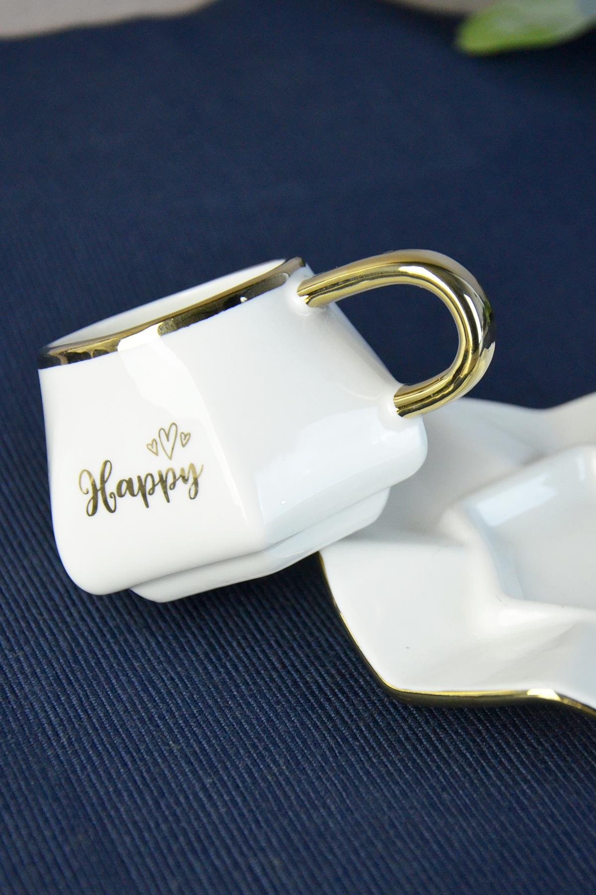 PAÇİ-PRİMO BEYAZ YALDIZLI KAHVE FİNCANI