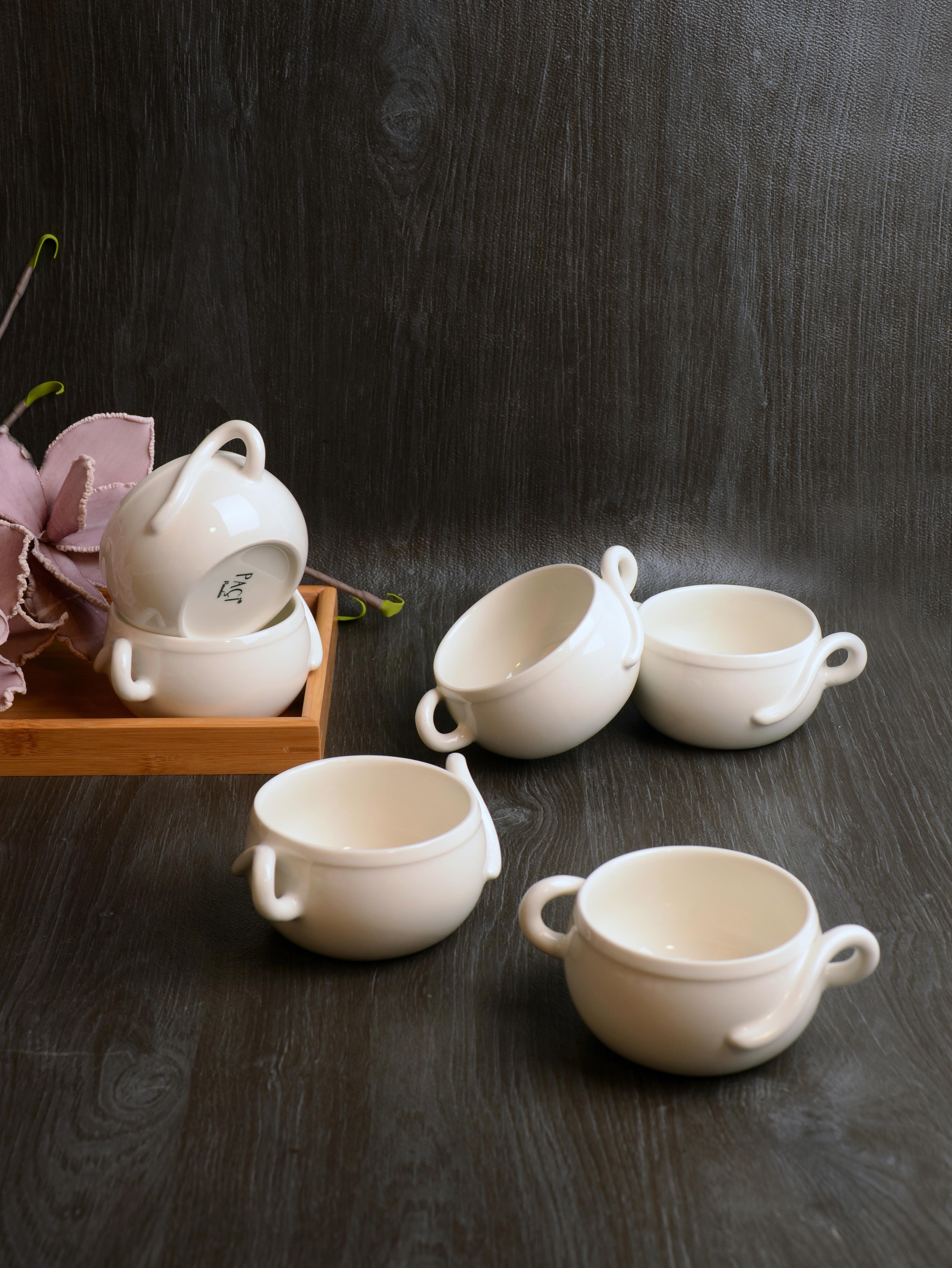 PAÇİ-SOLYA BEYAZ 6'LI KASE SETİ