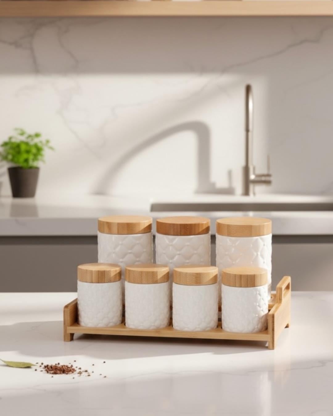 PAÇİ-VIERA BAMBU STANDLI 7 PARÇA BAHARATLIK SETİ