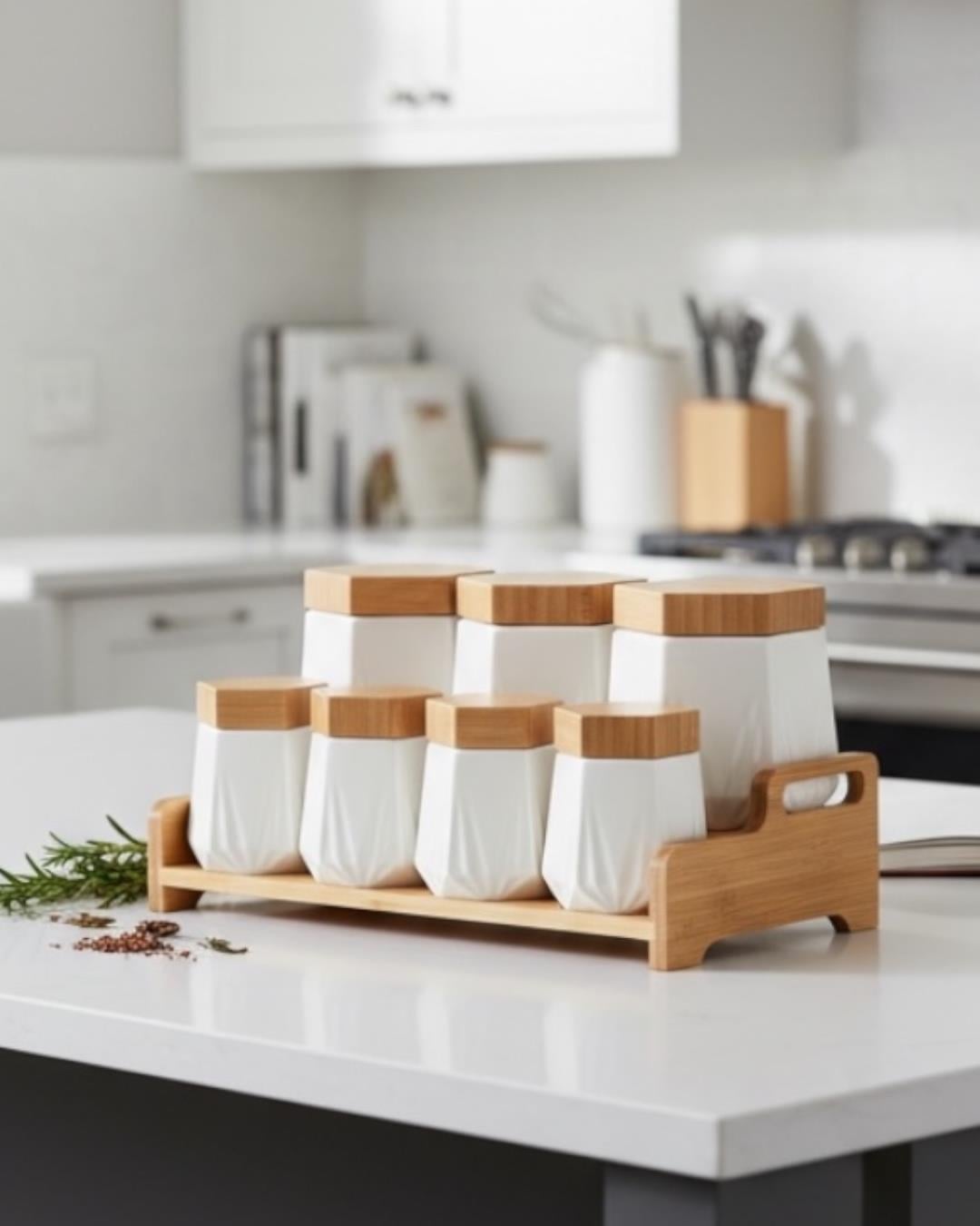 PAÇİ-VIERA BAMBU STANDLI 7 PARÇA BAHARATLIK SETİ