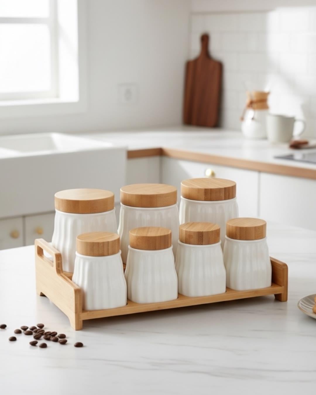 PAÇİ-VIERA BAMBU STANDLI 7 PARÇA BAHARATLIK SETİ