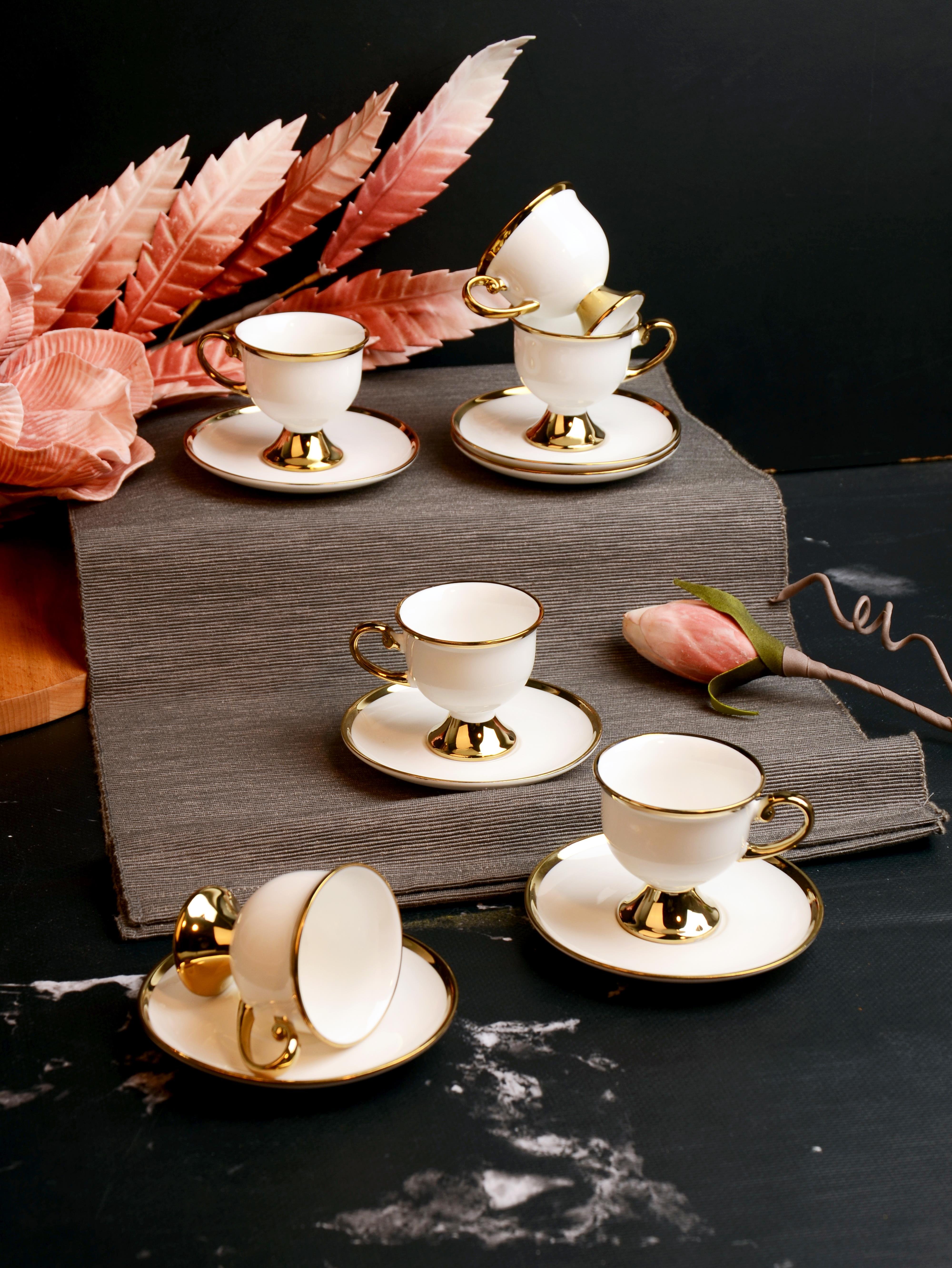 PAÇİ-VIRELDA ALTIN YALDIZLI 6'LI KAHVE FİNCANI