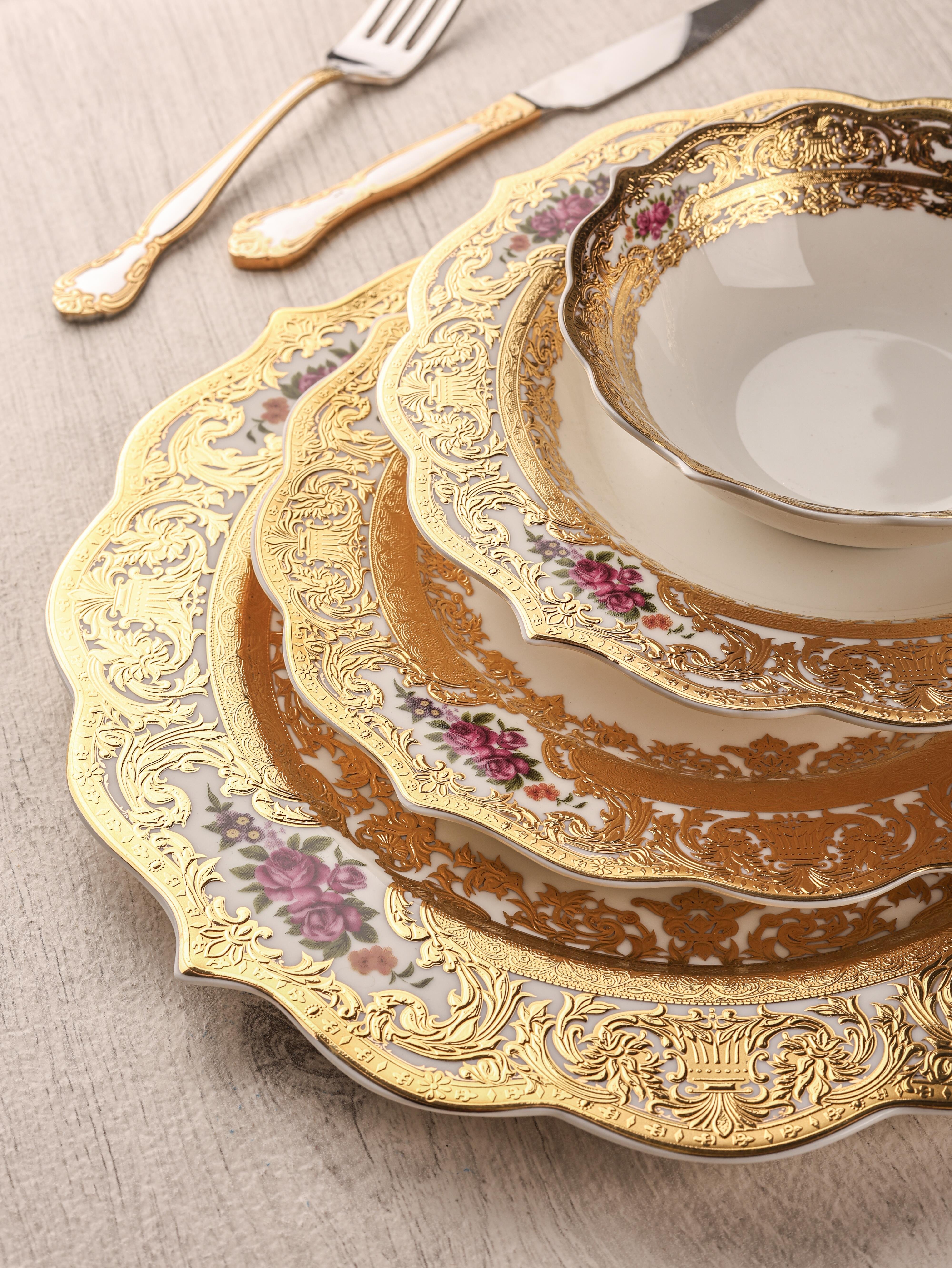 ROYAL CHARME-CAMILLA 60 PARÇA 24 K ALTIN YEMEK TAKIMI