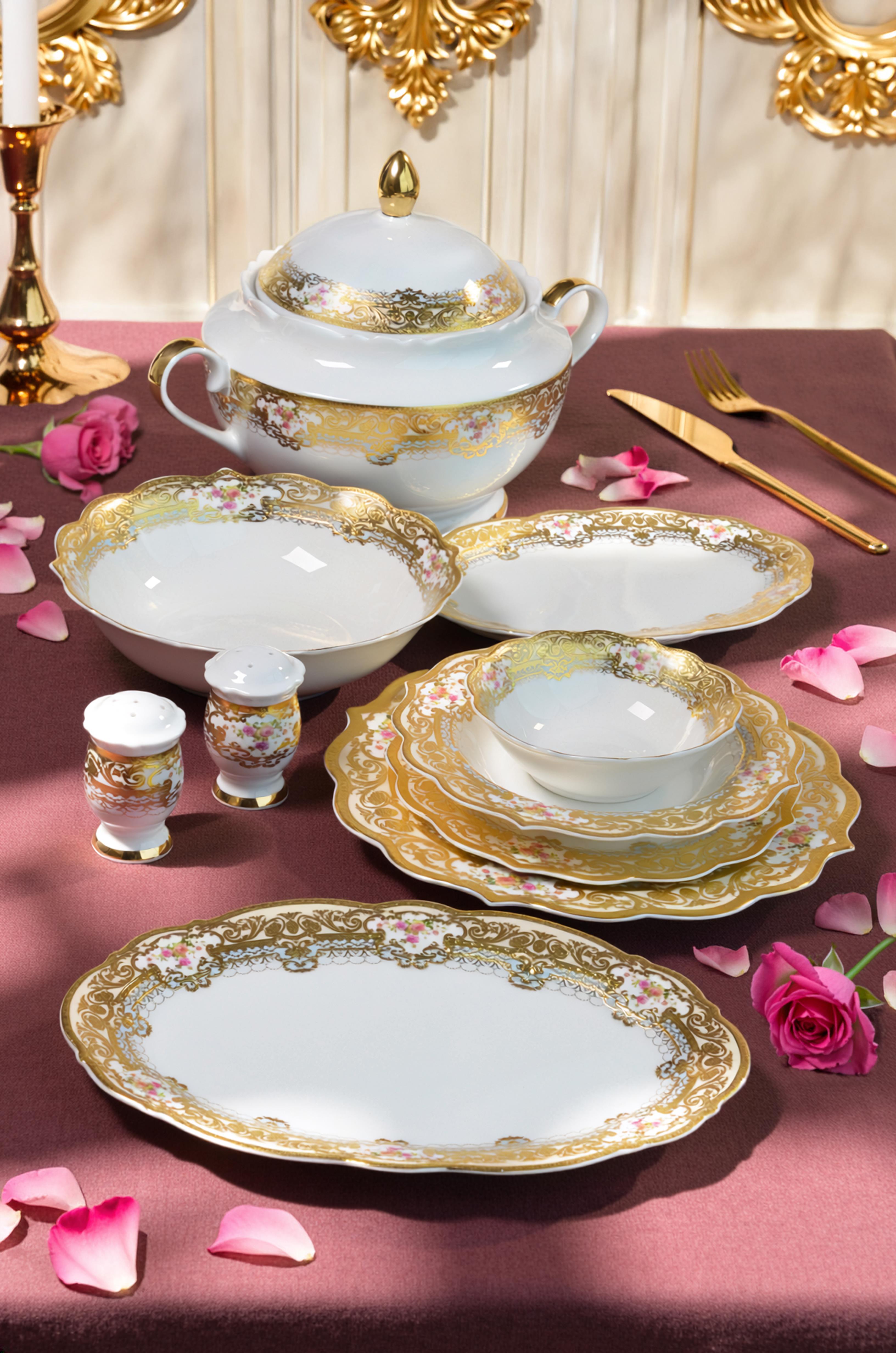 ROYAL CHARME-FLORANTINE 60 PARÇA 24 K ALTIN YEMEK TAKIMI