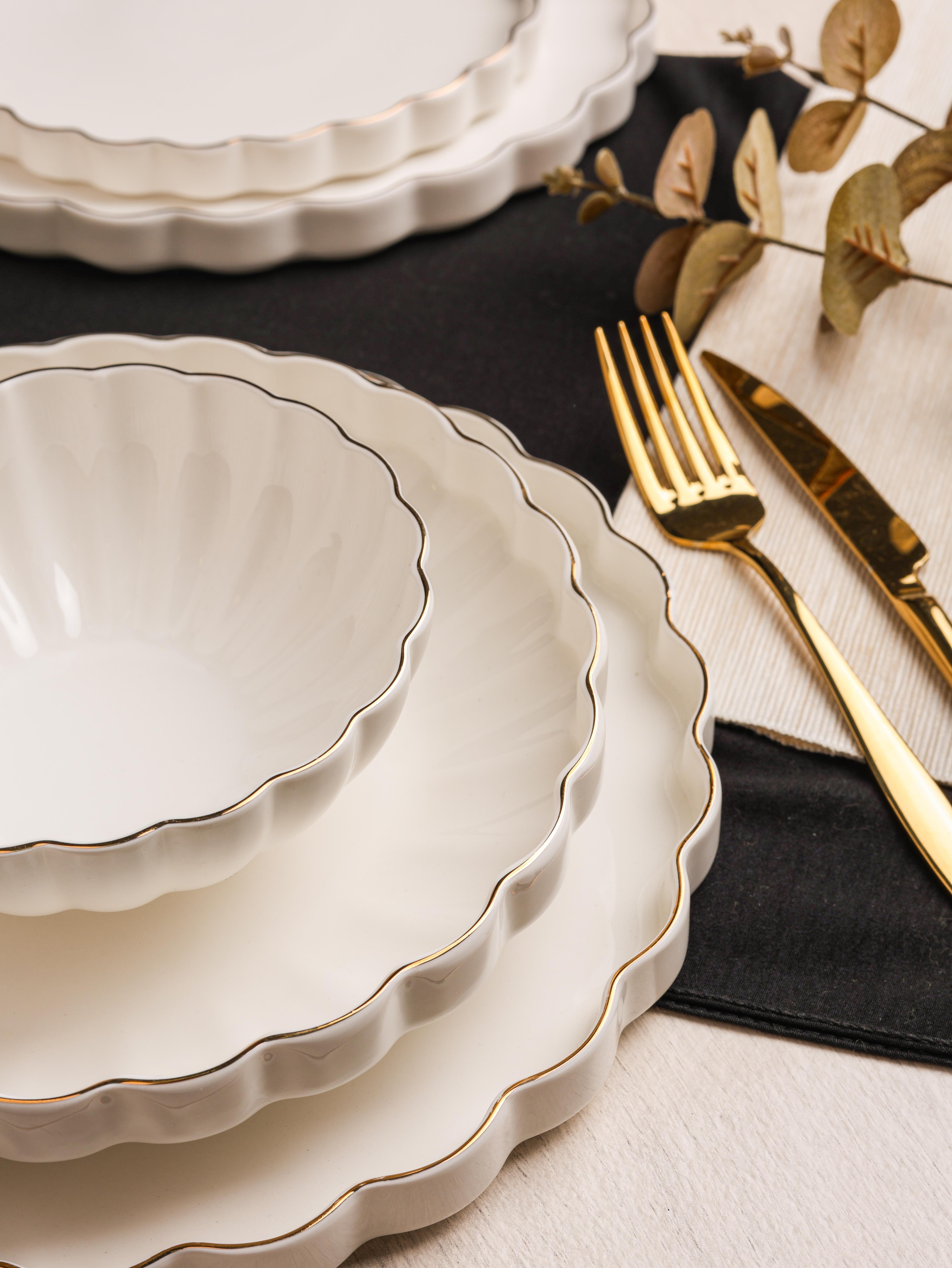 ROYAL CHARME-FLORİA GOLD 24 PARÇA YEMEK TAKIMI