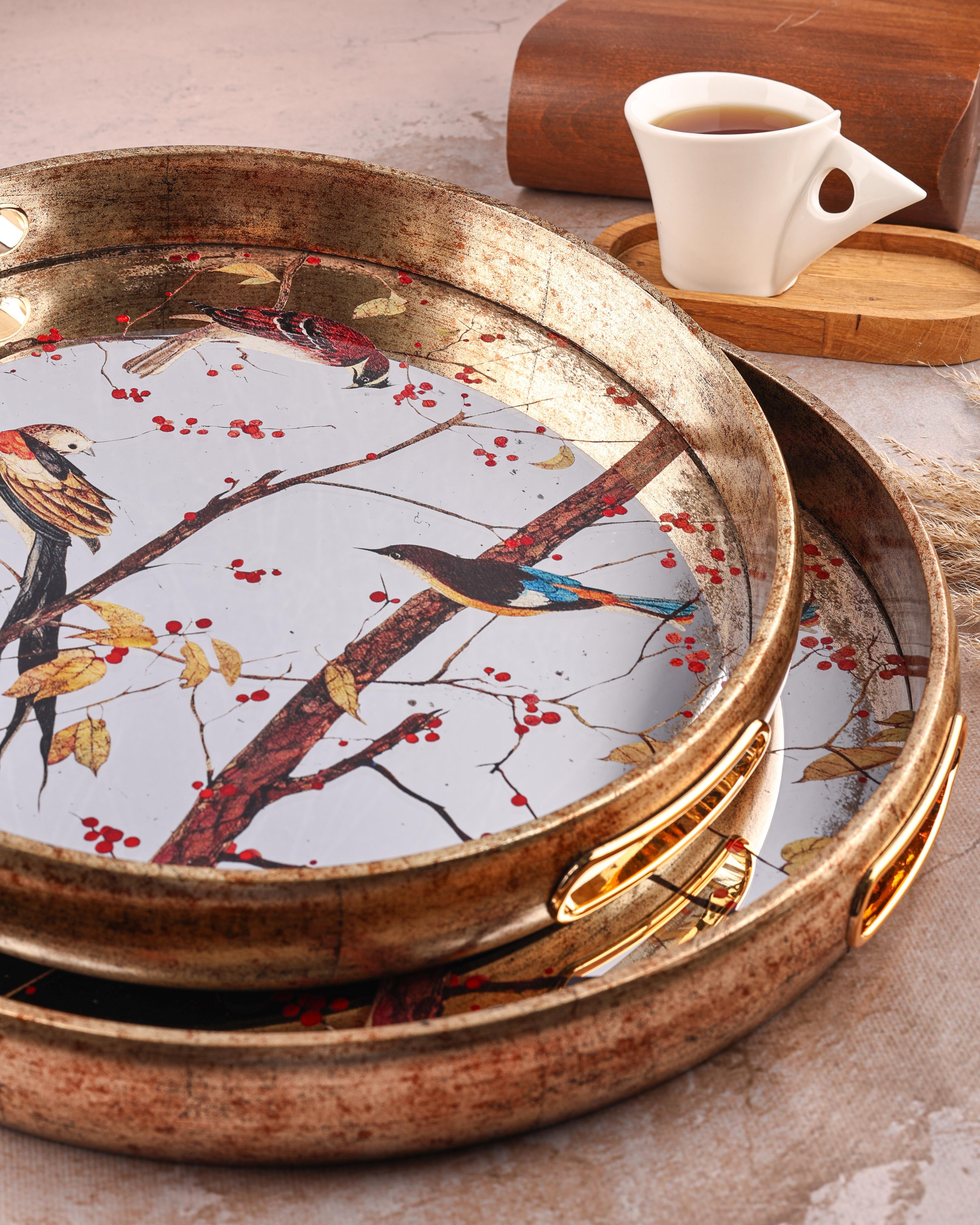 ROYAL CHARME-OLIA 2'Lİ AYNALI DEKORATİF TEPSİ