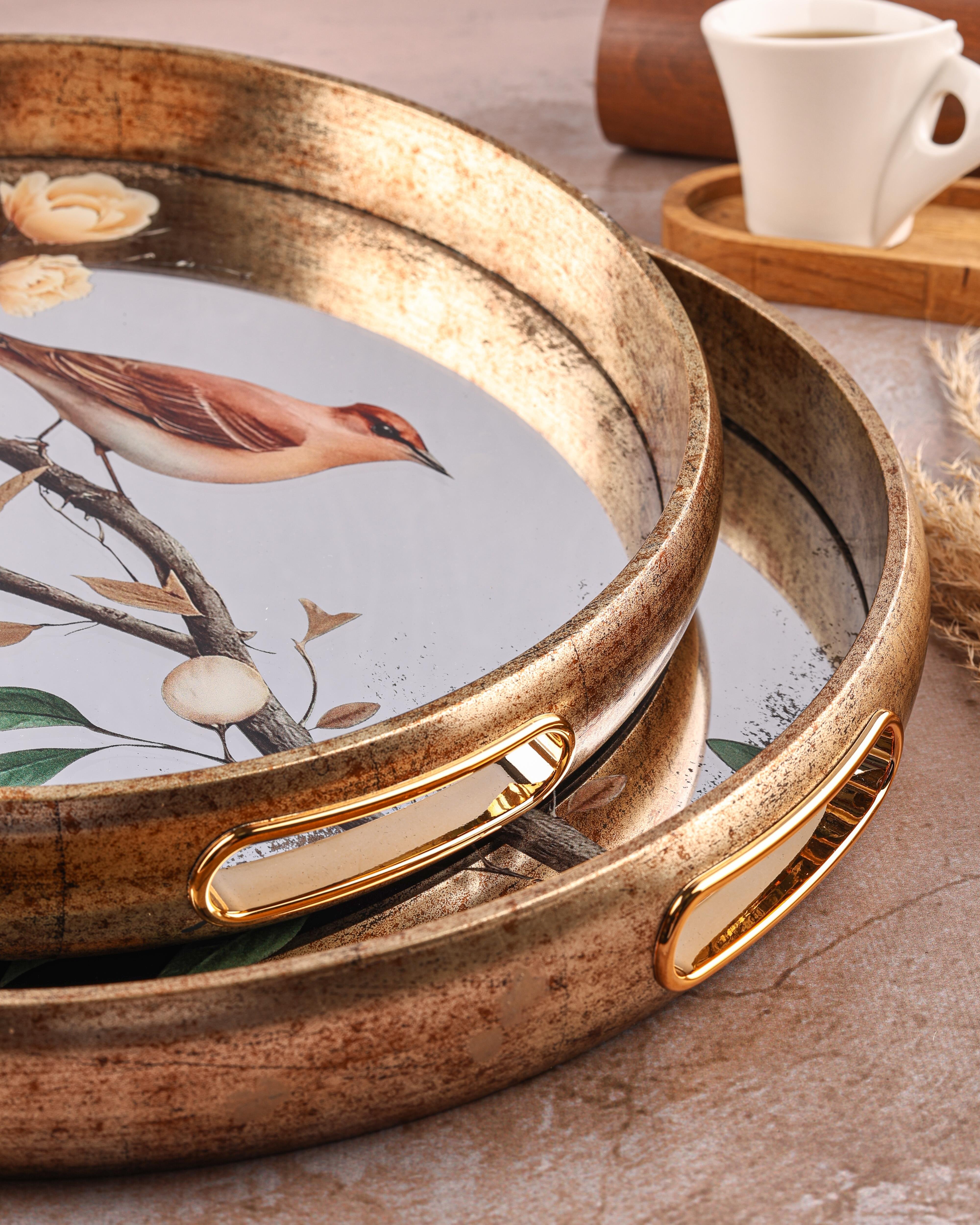 ROYAL CHARME-OLIA 2'Lİ AYNALI DEKORATİF TEPSİ