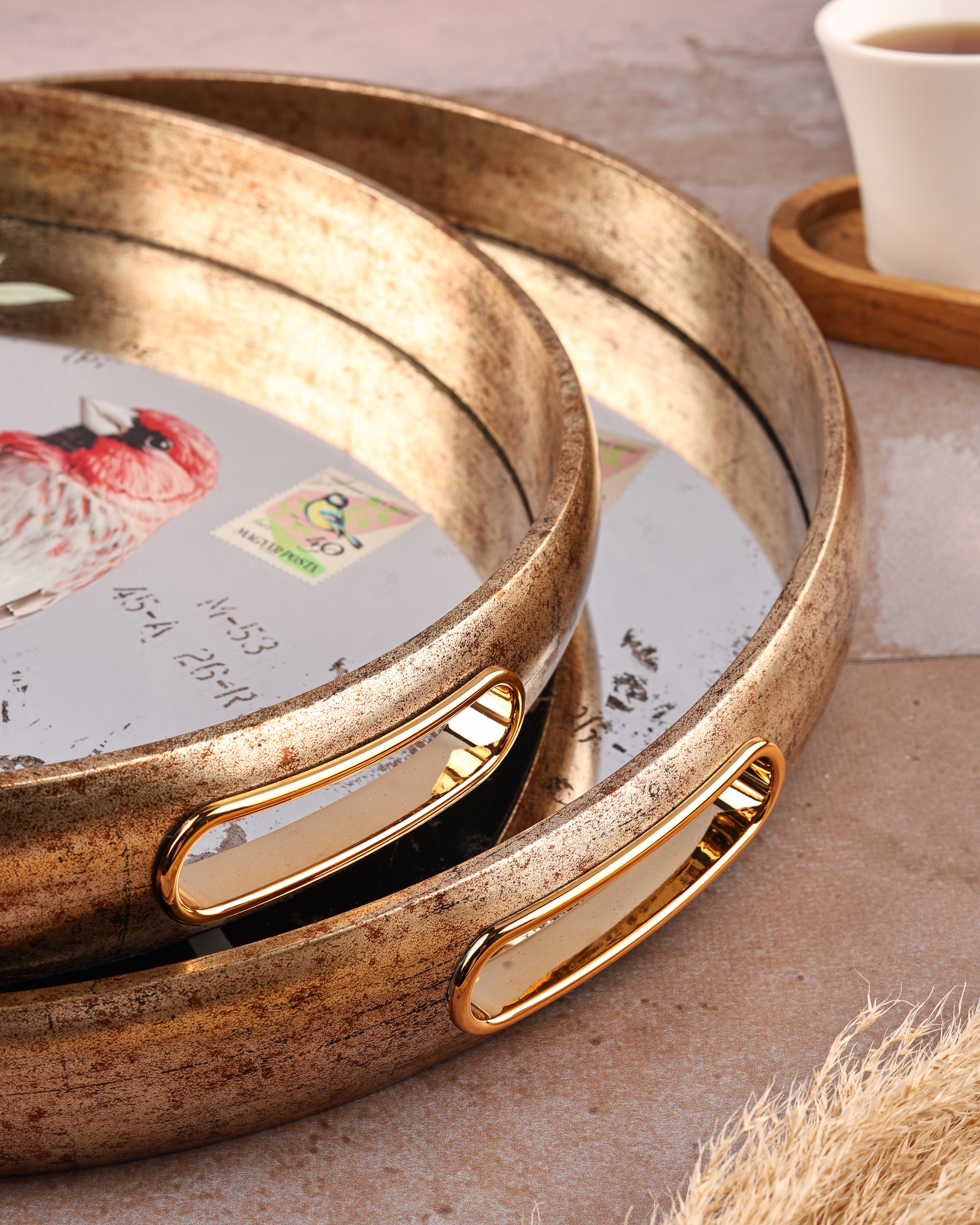 ROYAL CHARME-OLIA 2'Lİ AYNALI DEKORATİF TEPSİ