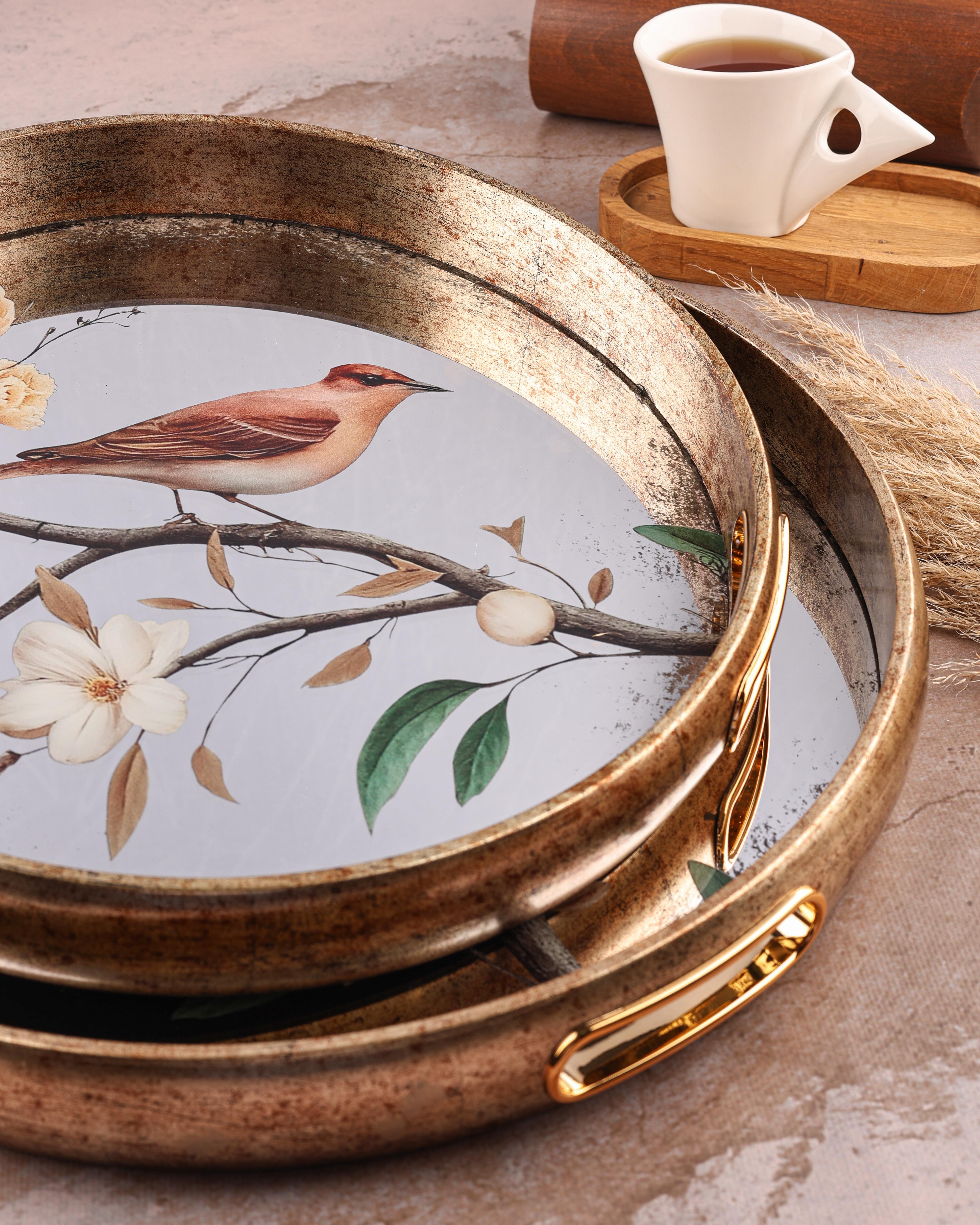 ROYAL CHARME-OLIA 2'Lİ AYNALI DEKORATİF TEPSİ