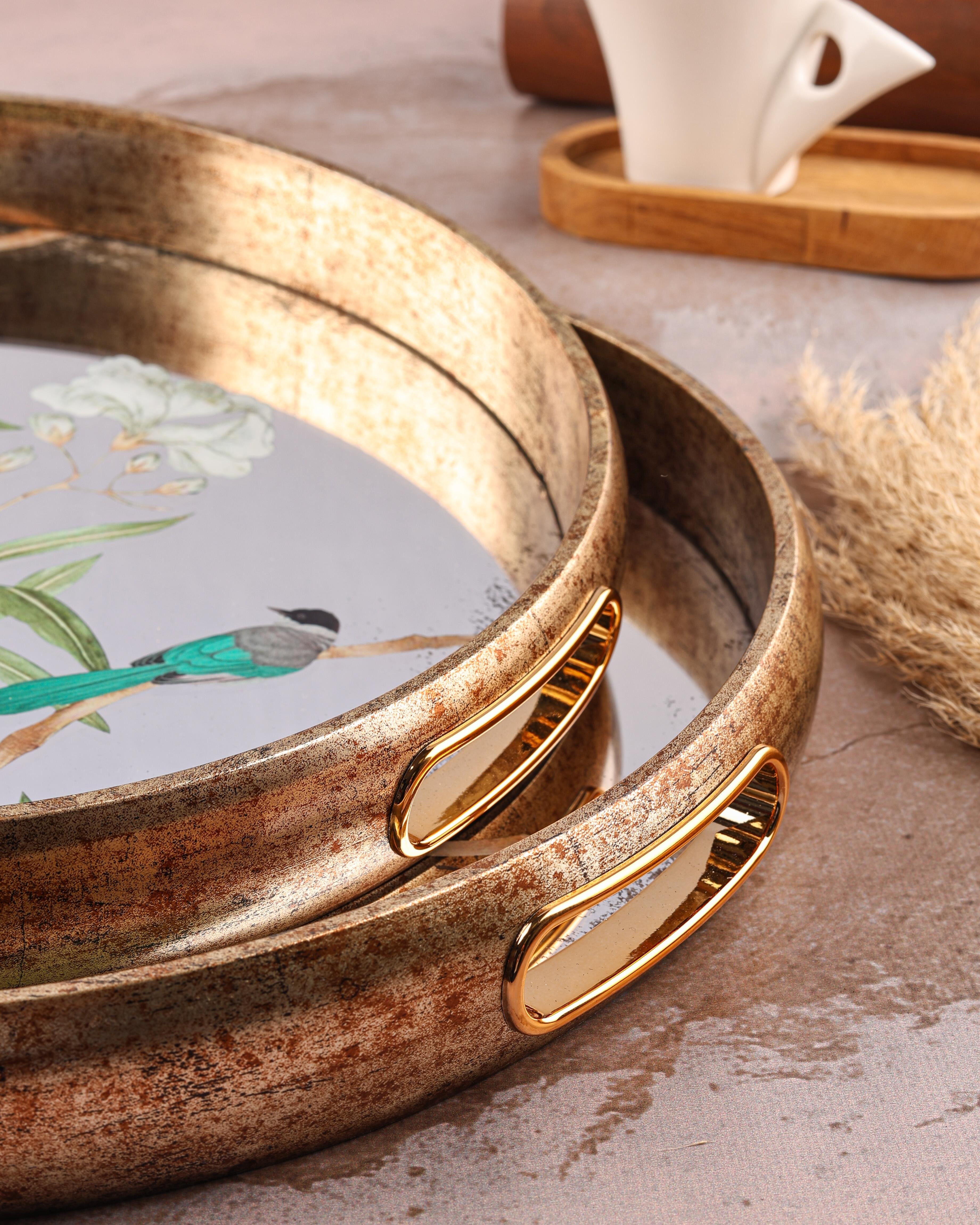 ROYAL CHARME-OLIA 2'Lİ AYNALI DEKORATİF TEPSİ