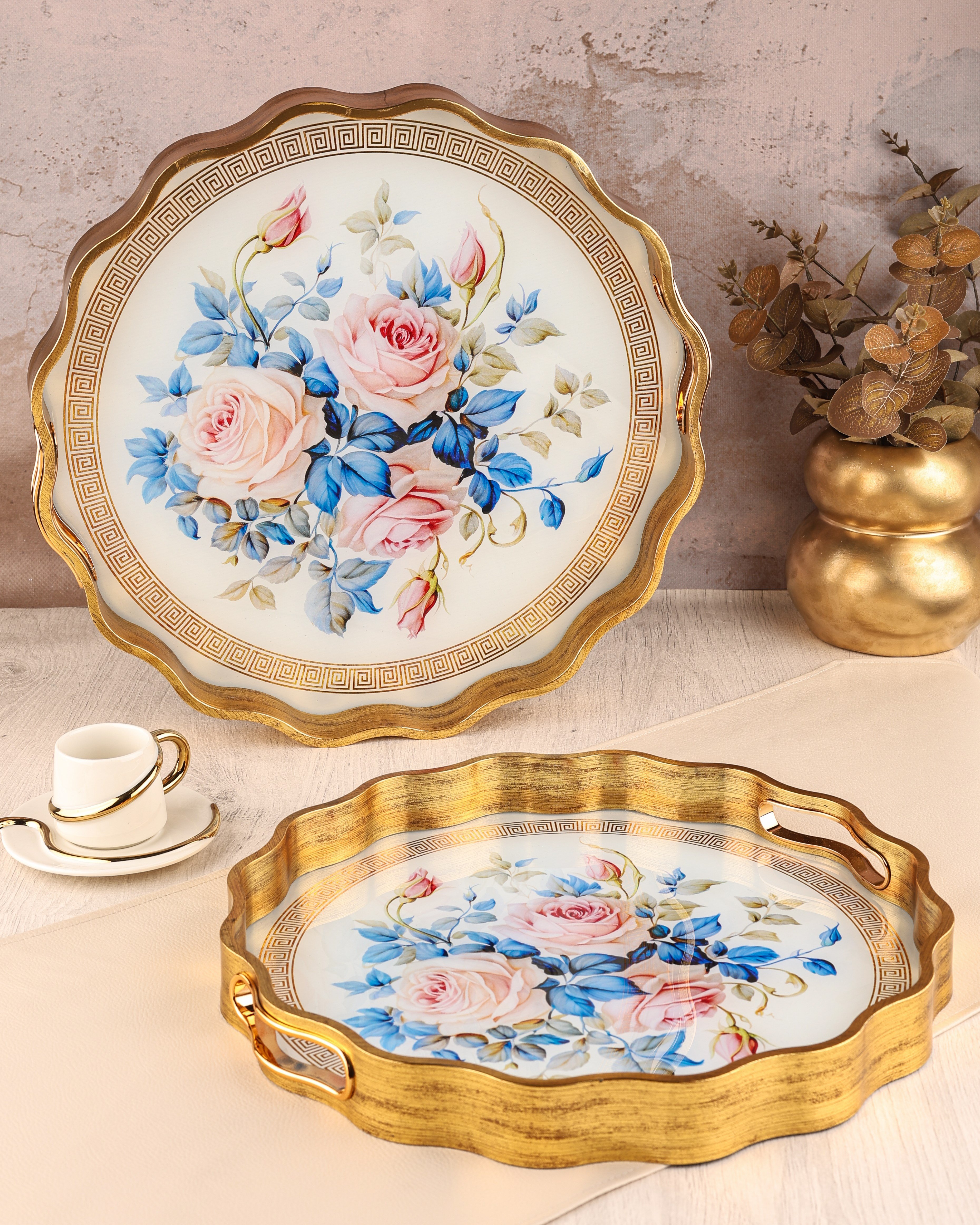 ROYAL CHARME-SARISSA 2'Lİ DEKORATİF TEPSİ