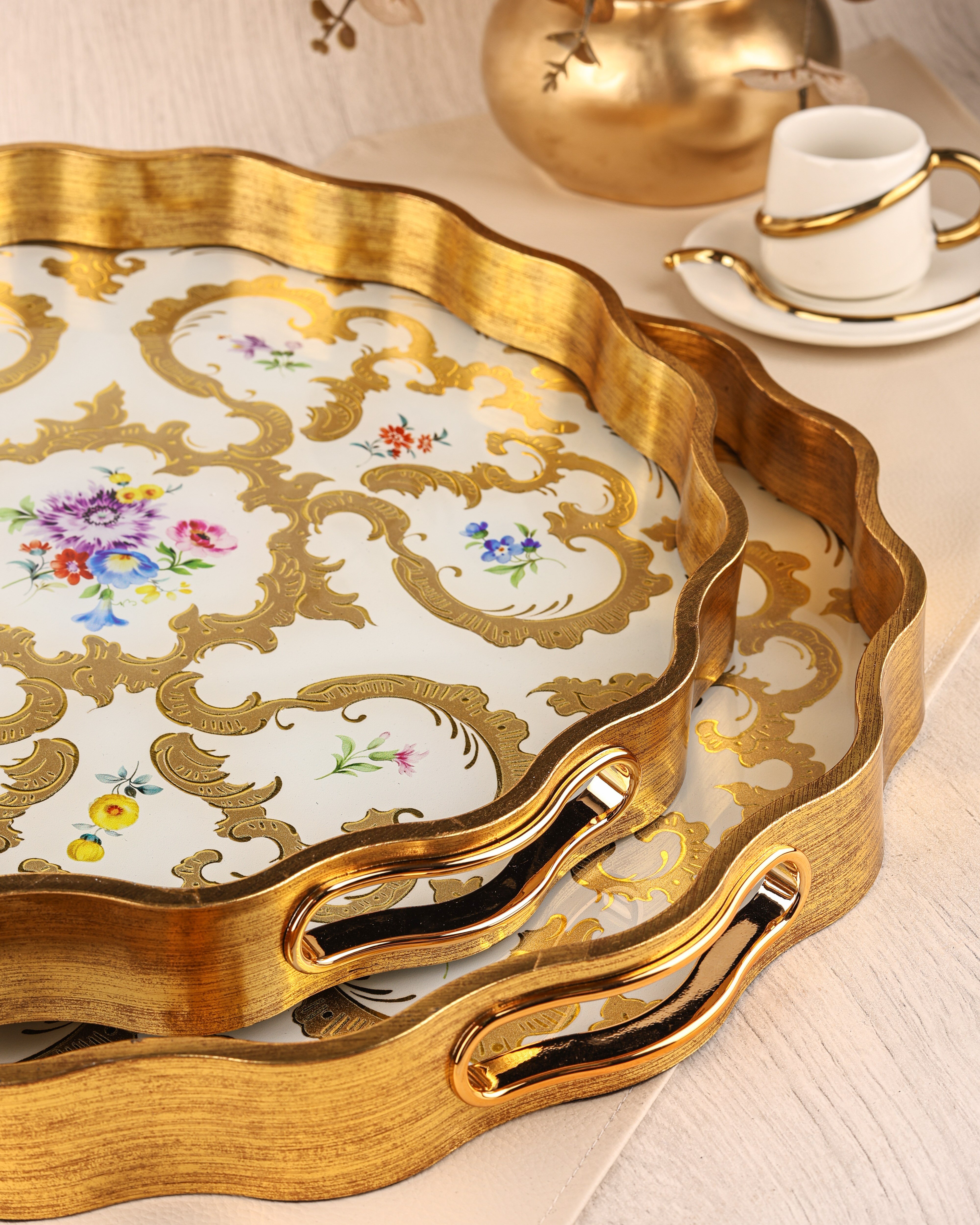 ROYAL CHARME-SARISSA 2'Lİ DEKORATİF TEPSİ