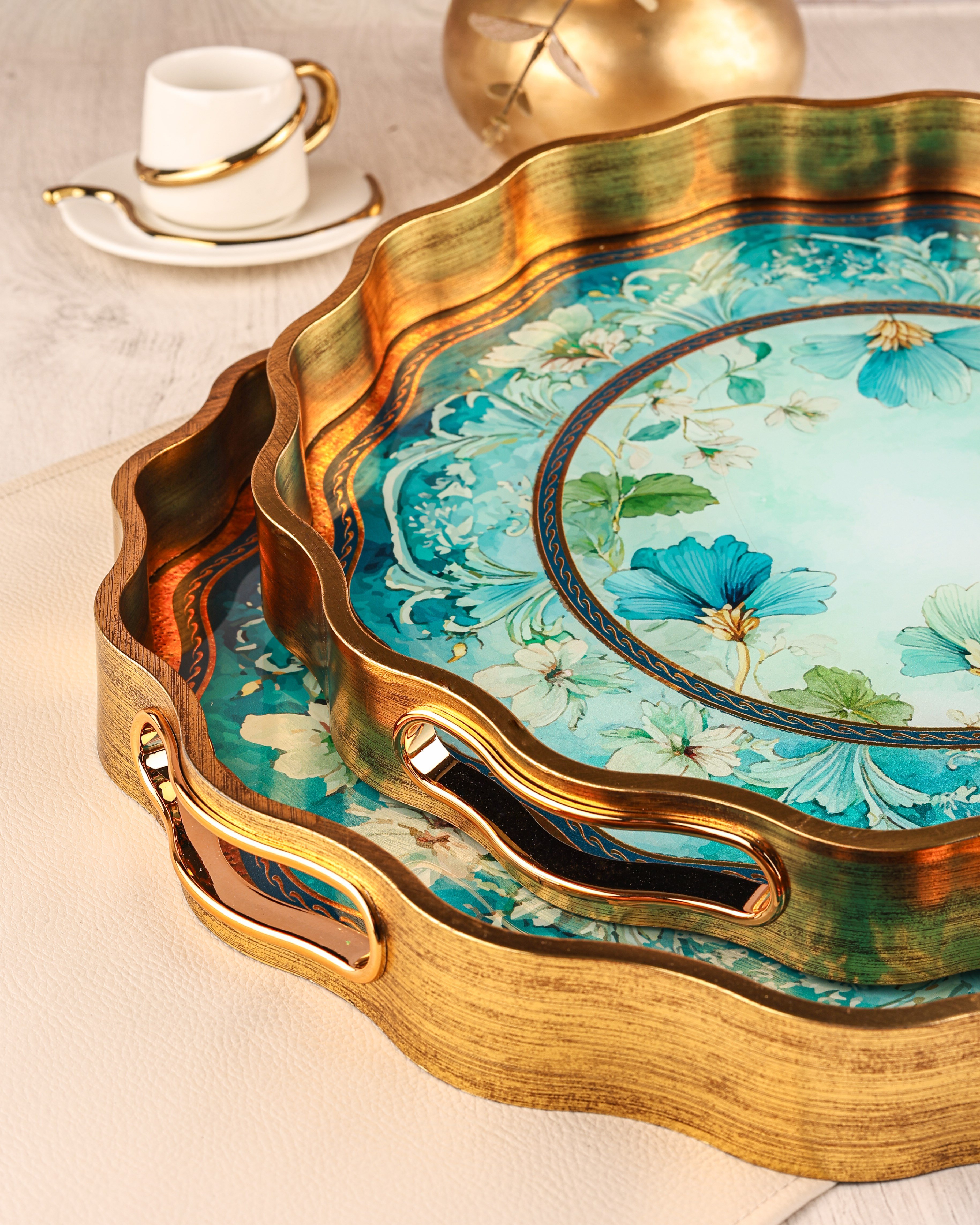 ROYAL CHARME-SARISSA 2'Lİ DEKORATİF TEPSİ