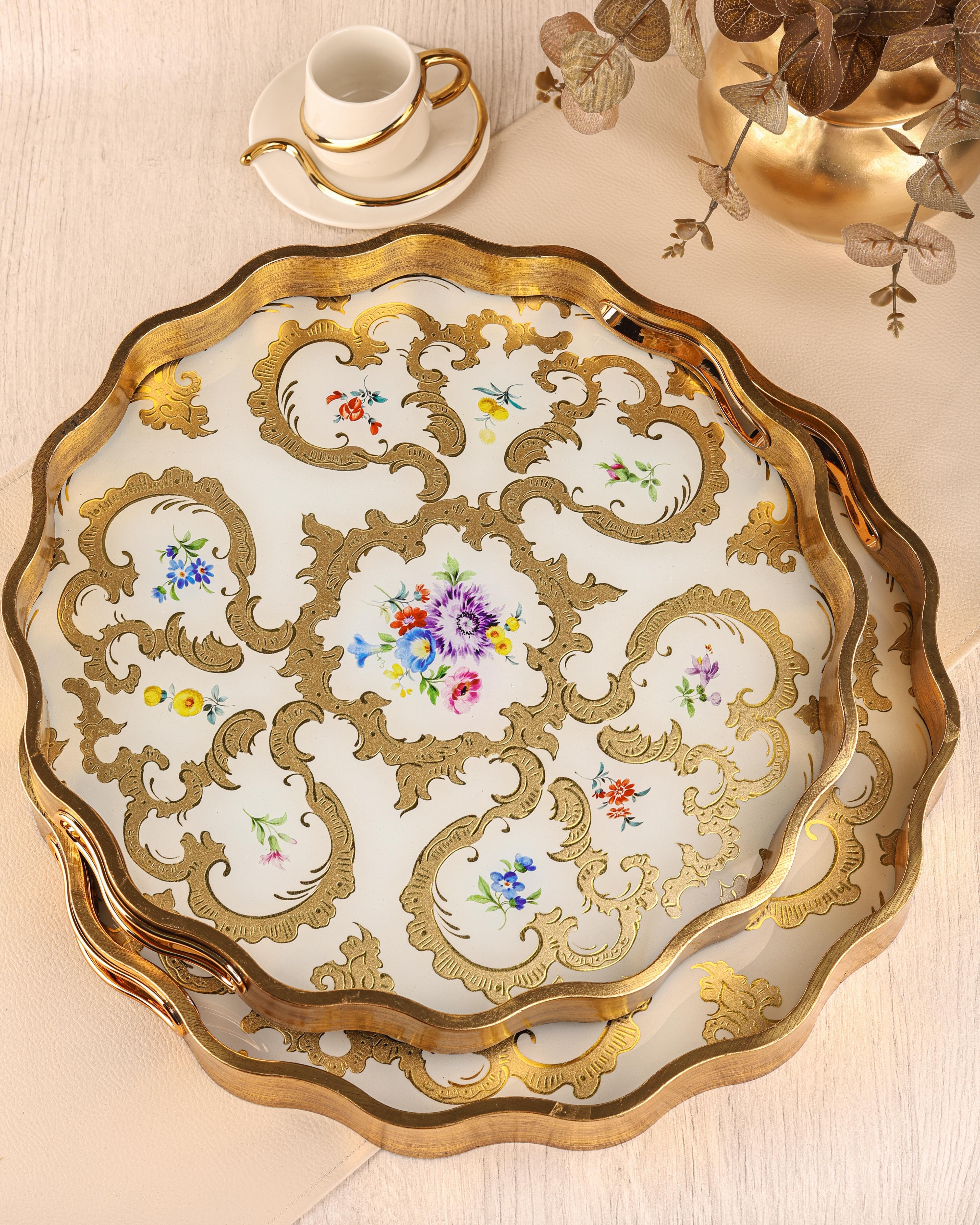 ROYAL CHARME-SARISSA 2'Lİ DEKORATİF TEPSİ