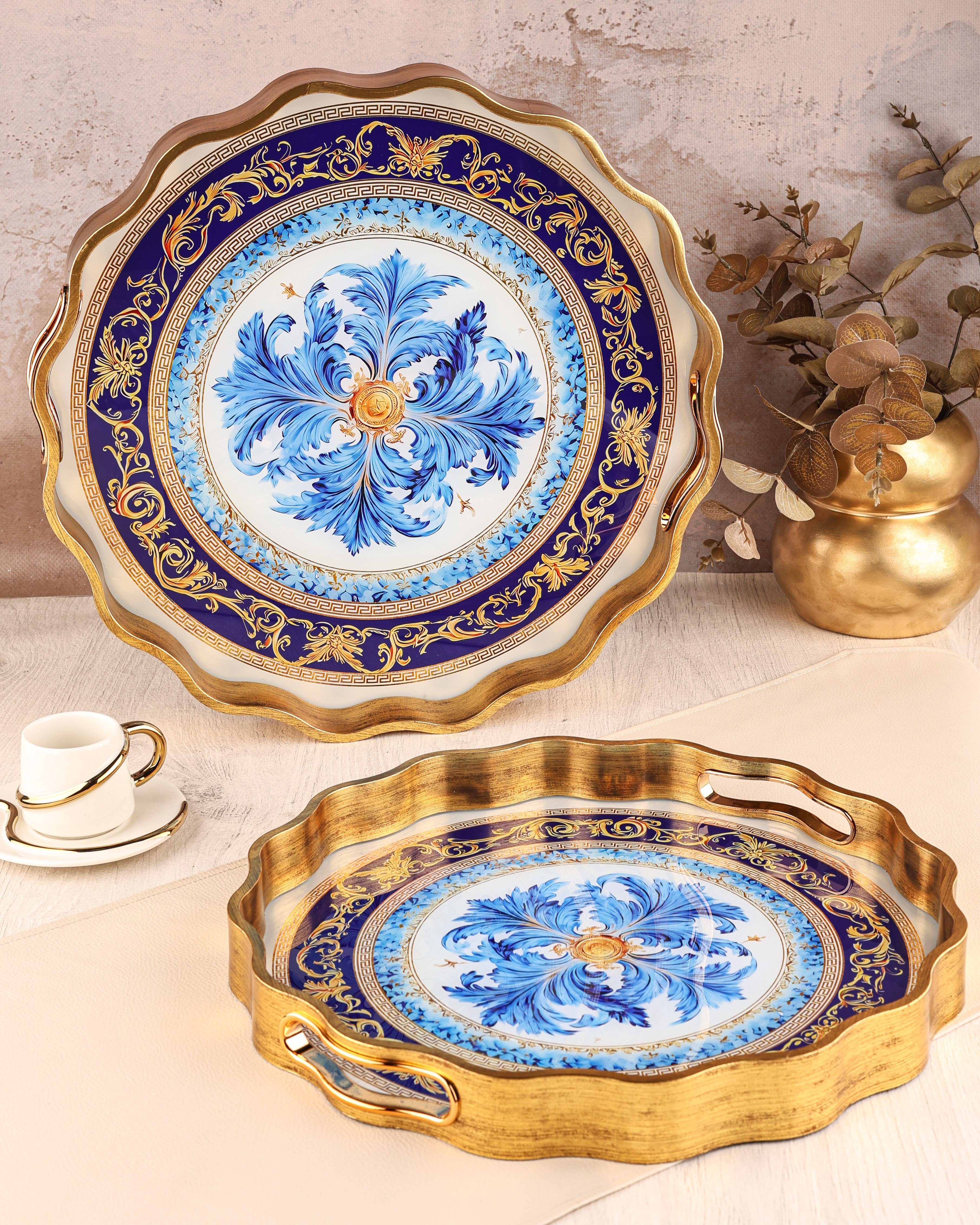 ROYAL CHARME-SARISSA 2'Lİ DEKORATİF TEPSİ