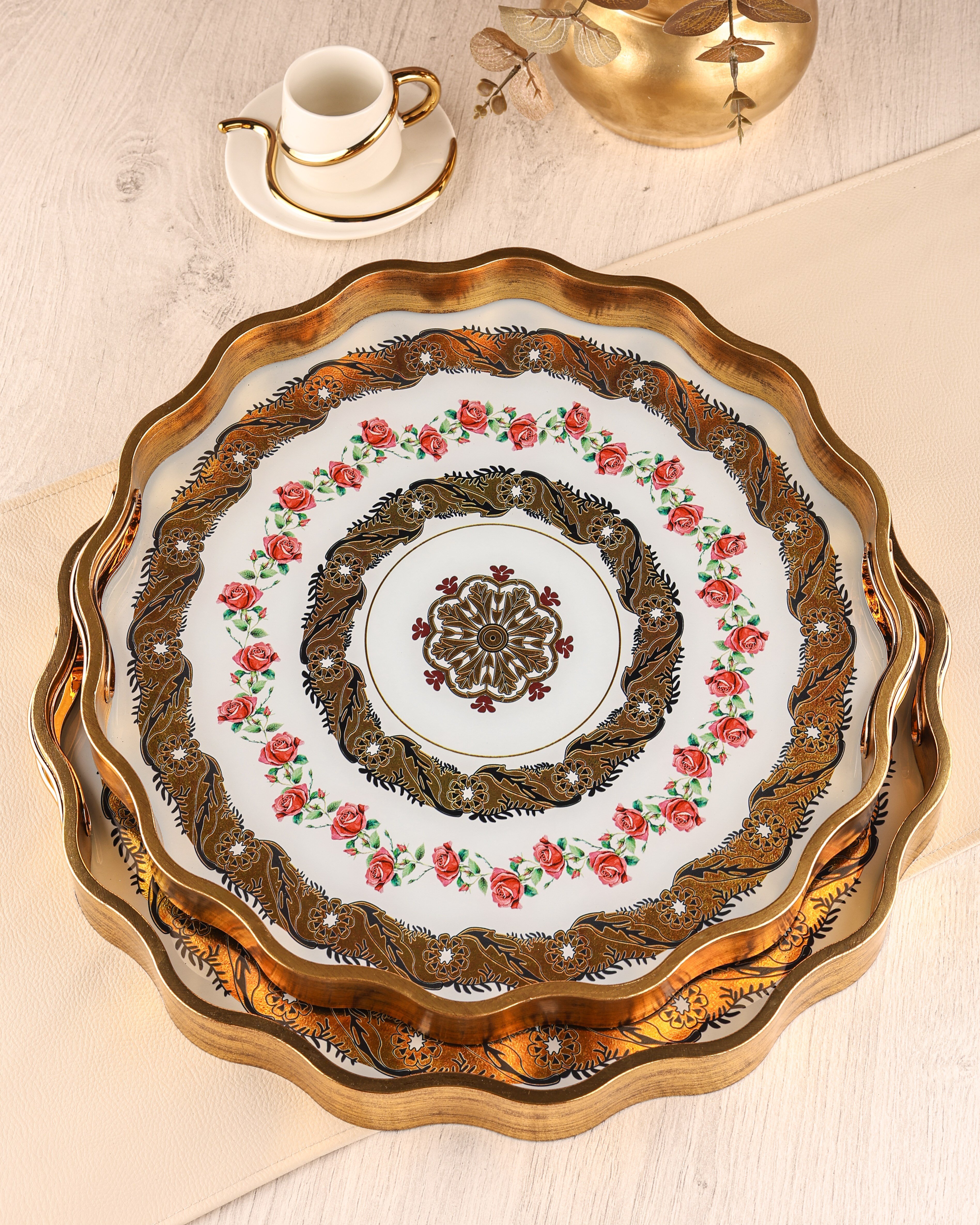 ROYAL CHARME-SARISSA 2'Lİ DEKORATİF TEPSİ