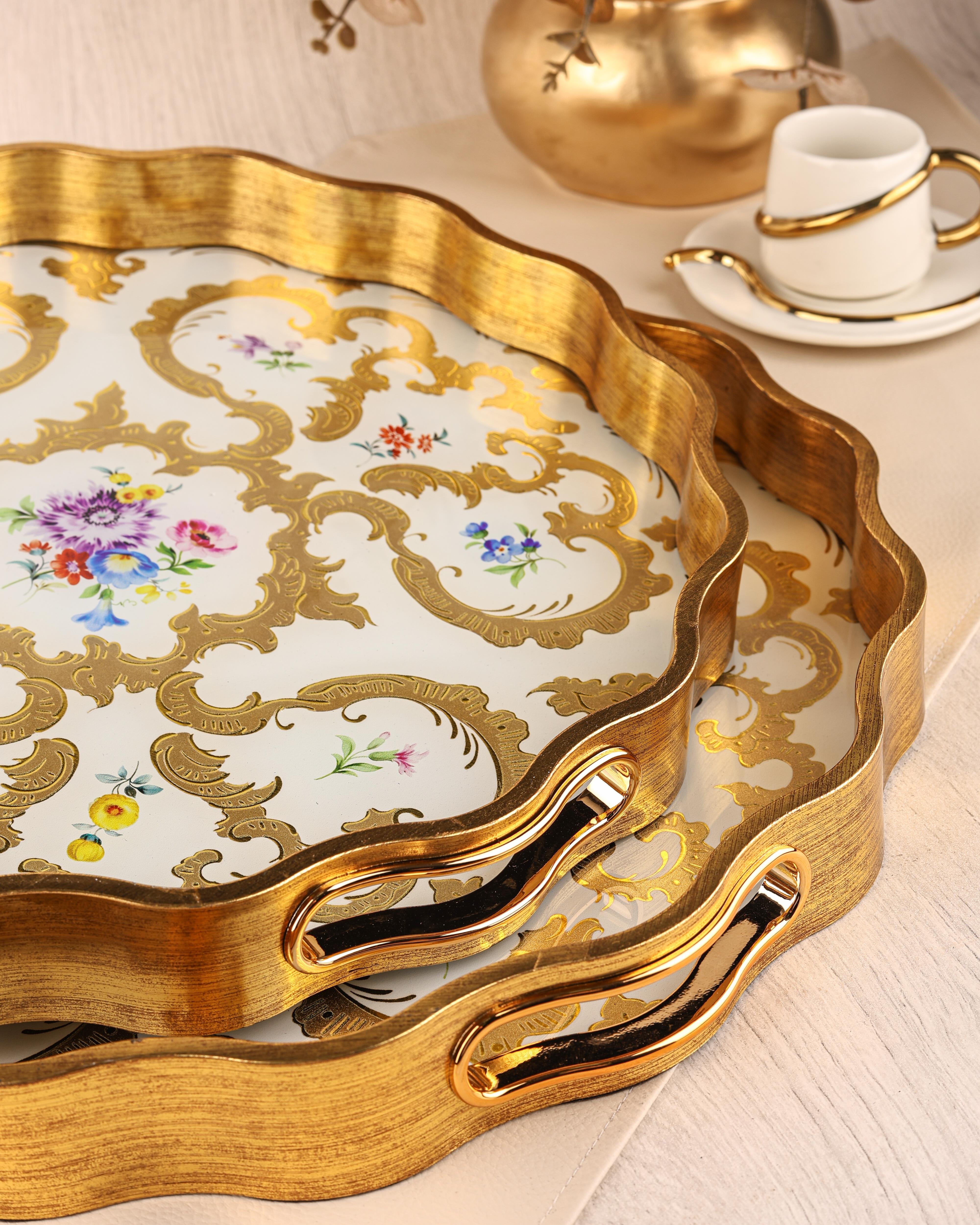 ROYAL CHARME-SARISSA 2'Lİ DEKORATİF TEPSİ