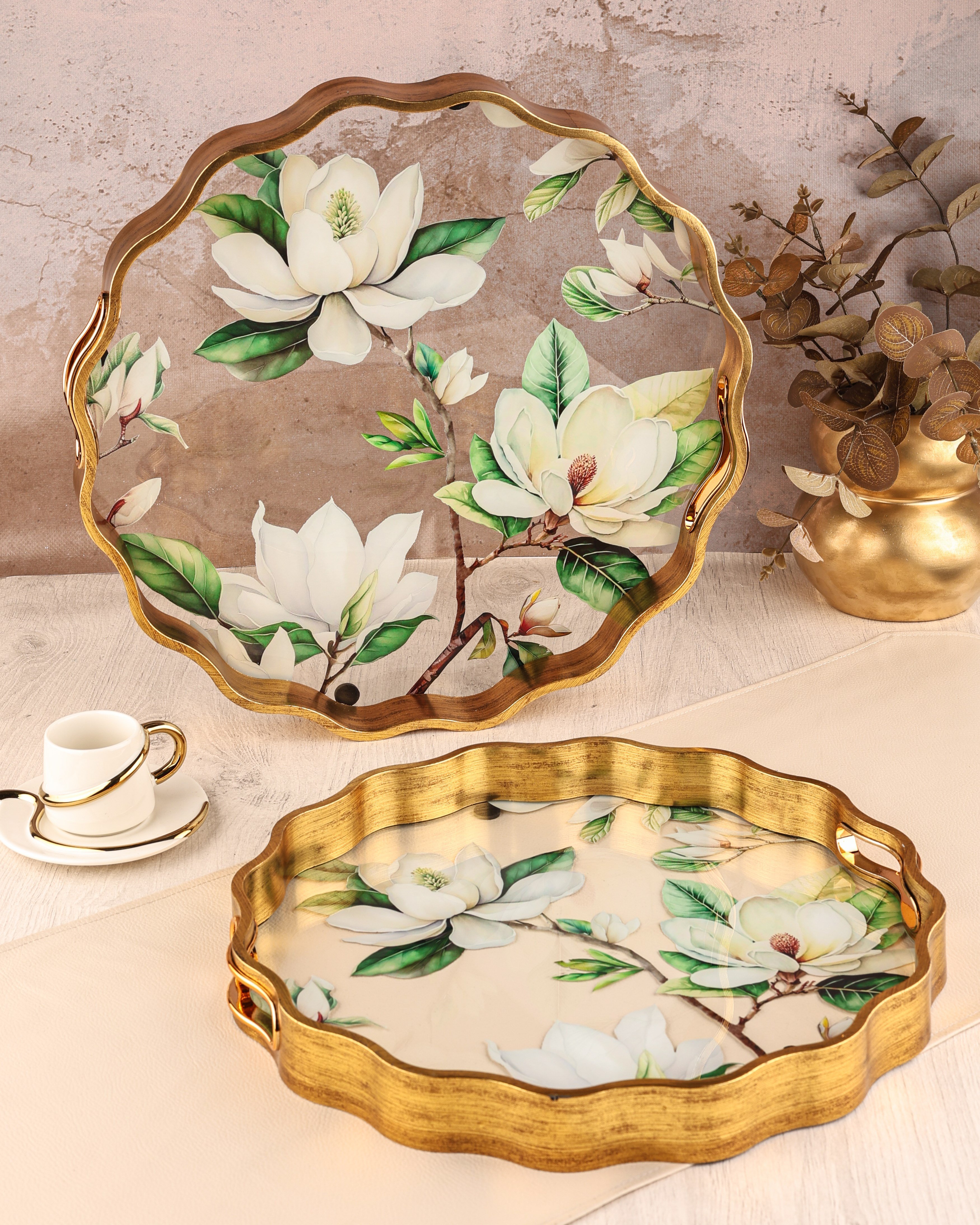 ROYAL CHARME-SARISSA 2'Lİ DEKORATİF TEPSİ