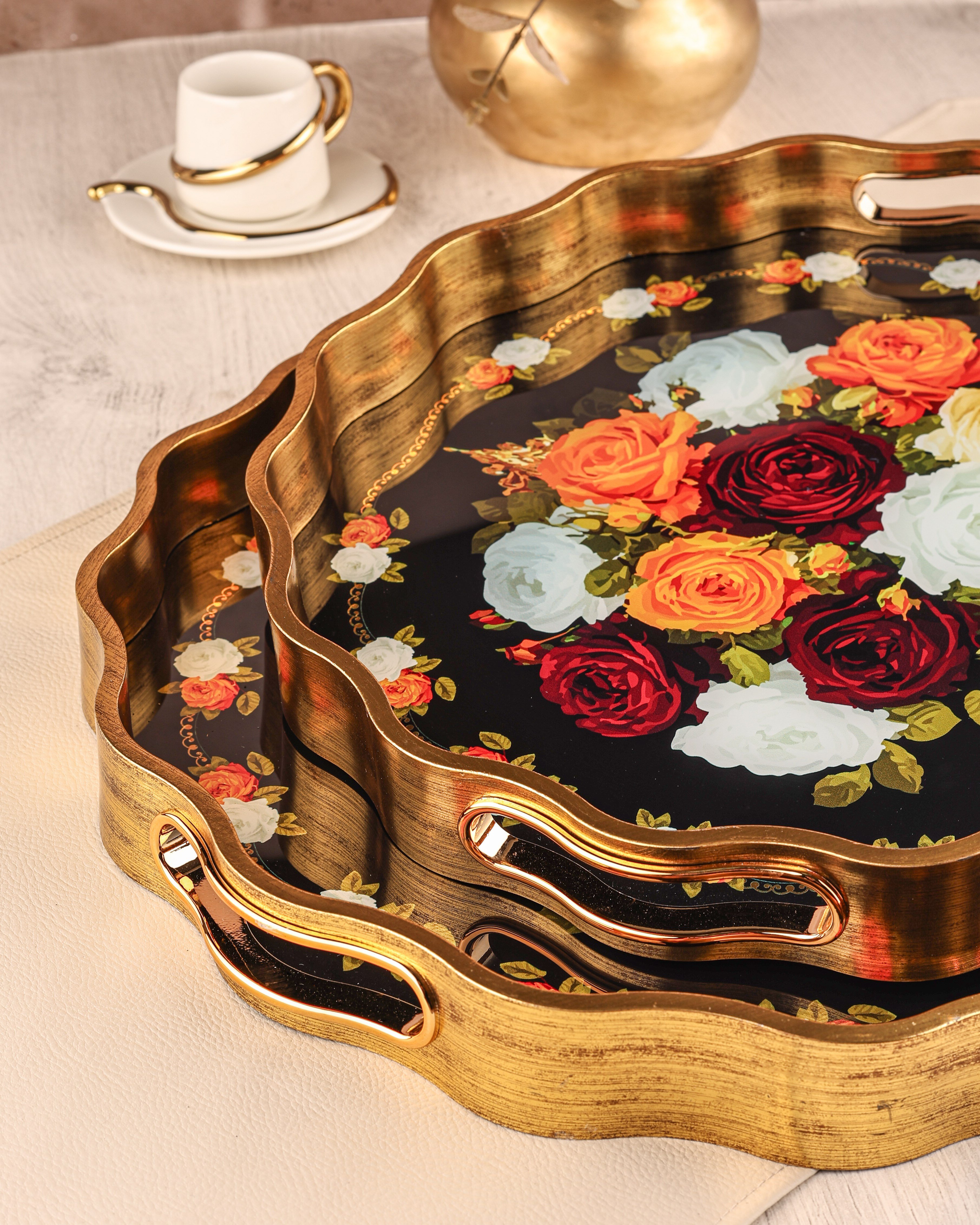 ROYAL CHARME-SARISSA 2'Lİ DEKORATİF TEPSİ