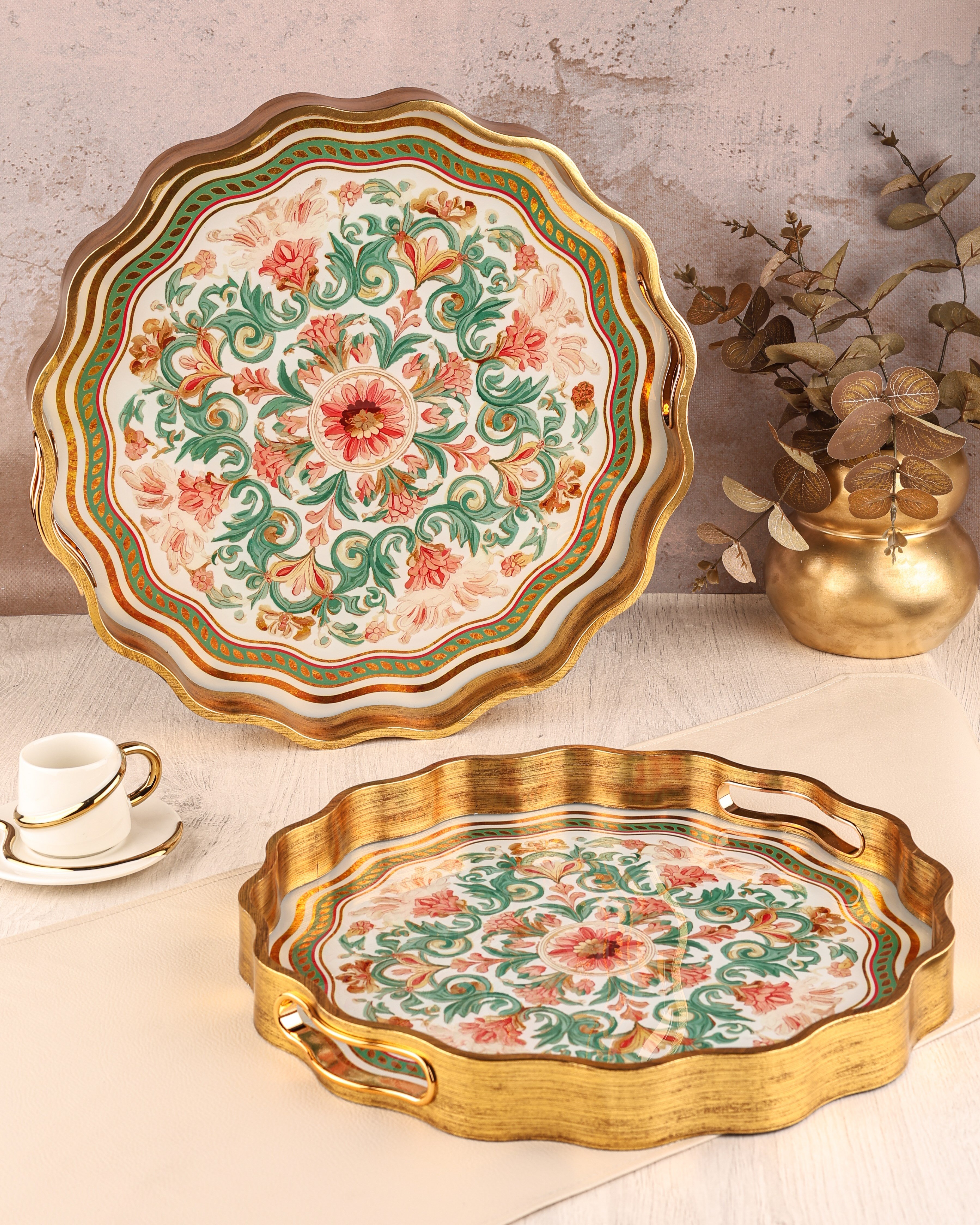 ROYAL CHARME-SARISSA 2'Lİ DEKORATİF TEPSİ