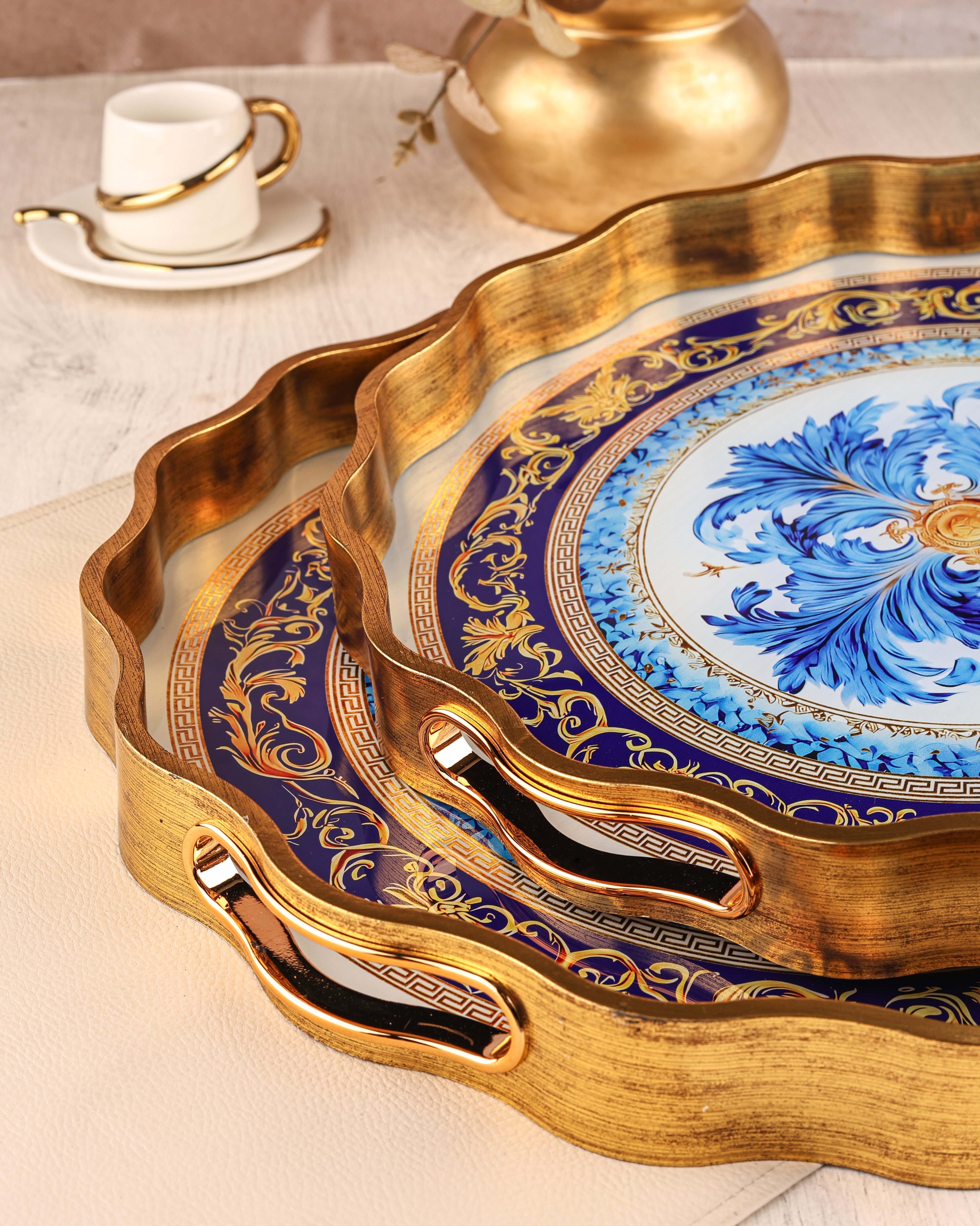ROYAL CHARME-SARISSA 2'Lİ DEKORATİF TEPSİ