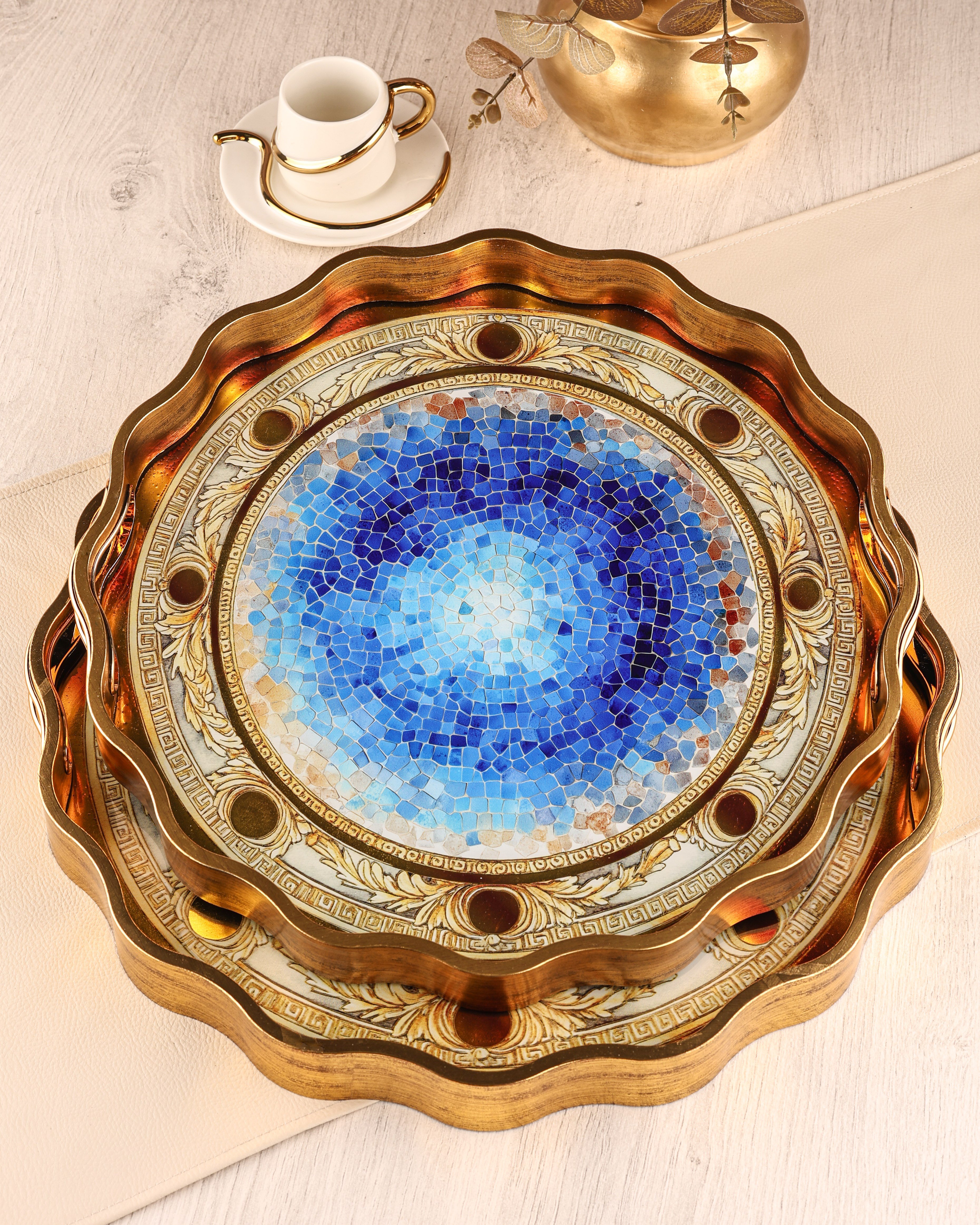 ROYAL CHARME-SARISSA 2'Lİ DEKORATİF TEPSİ