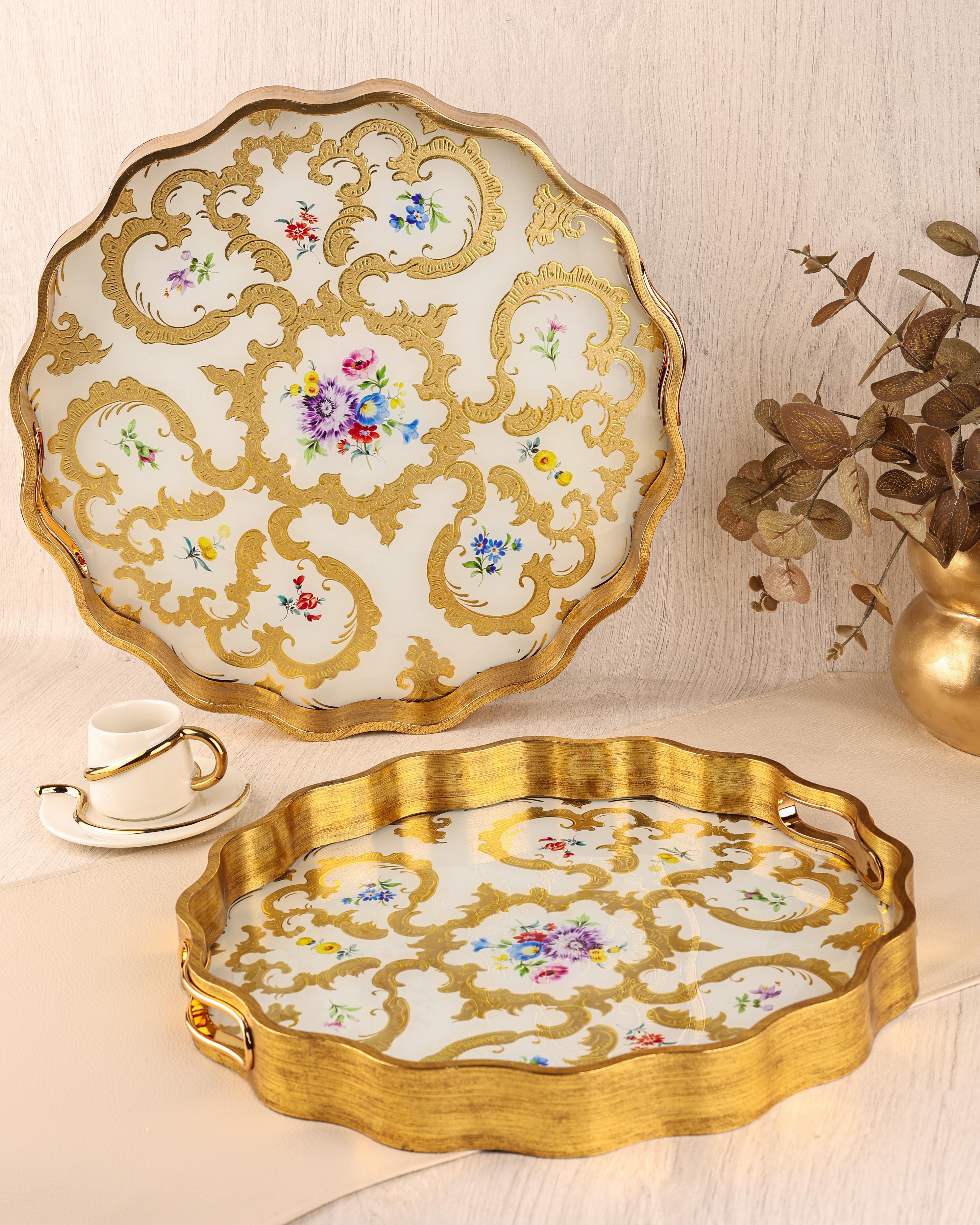 ROYAL CHARME-SARISSA 2'Lİ DEKORATİF TEPSİ