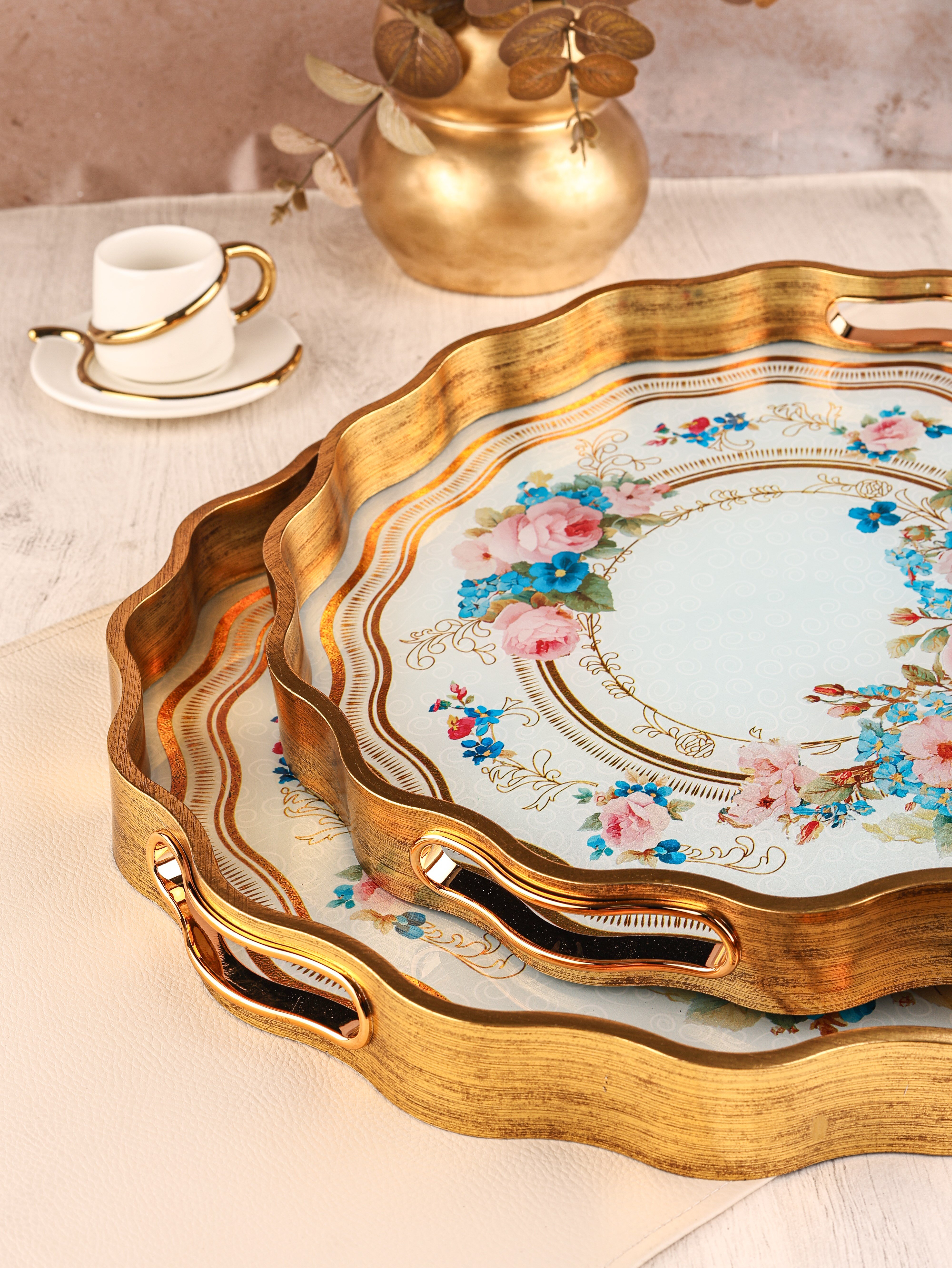 ROYAL CHARME-SARISSA 2'Lİ DEKORATİF TEPSİ