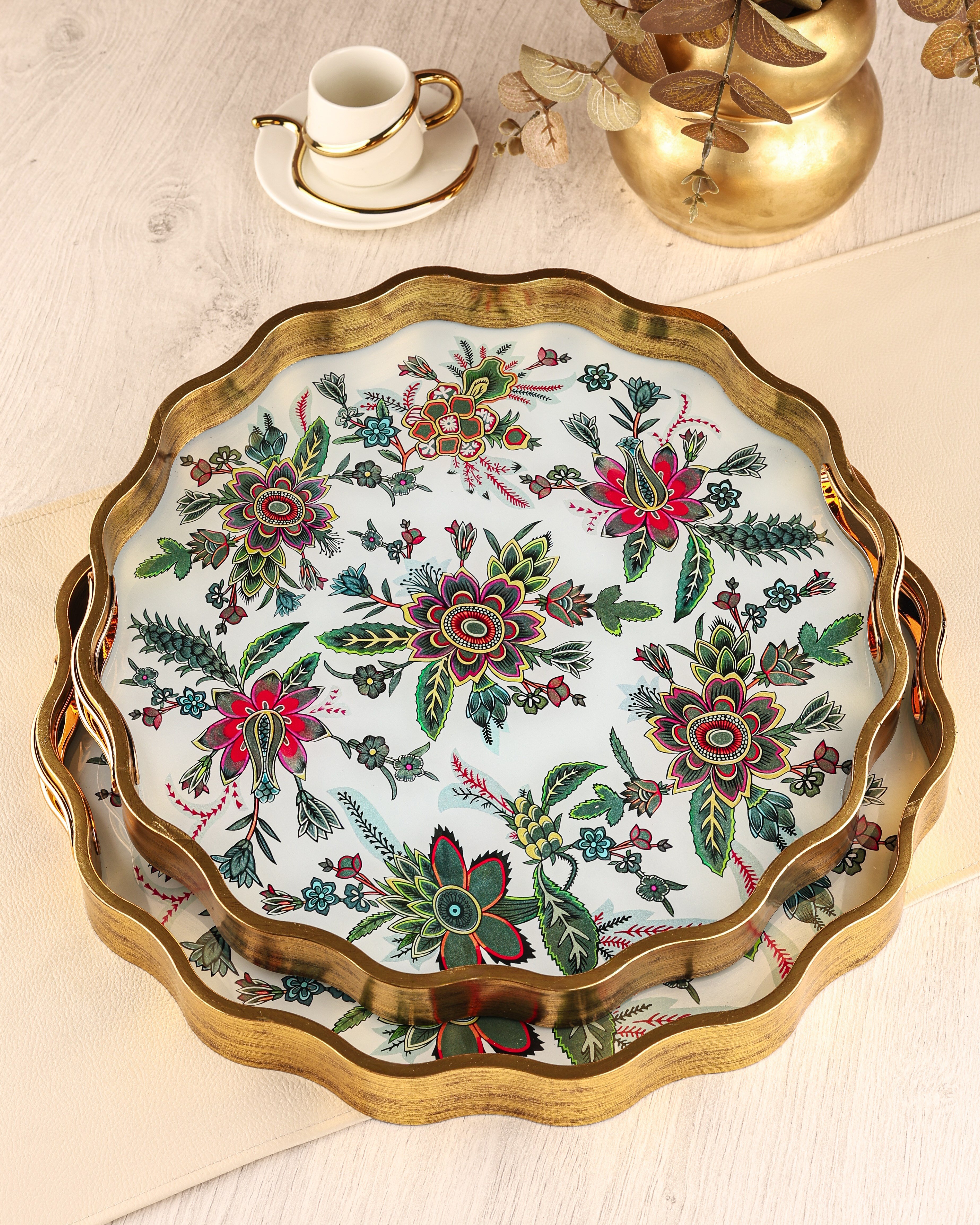 ROYAL CHARME-SARISSA 2'Lİ DEKORATİF TEPSİ