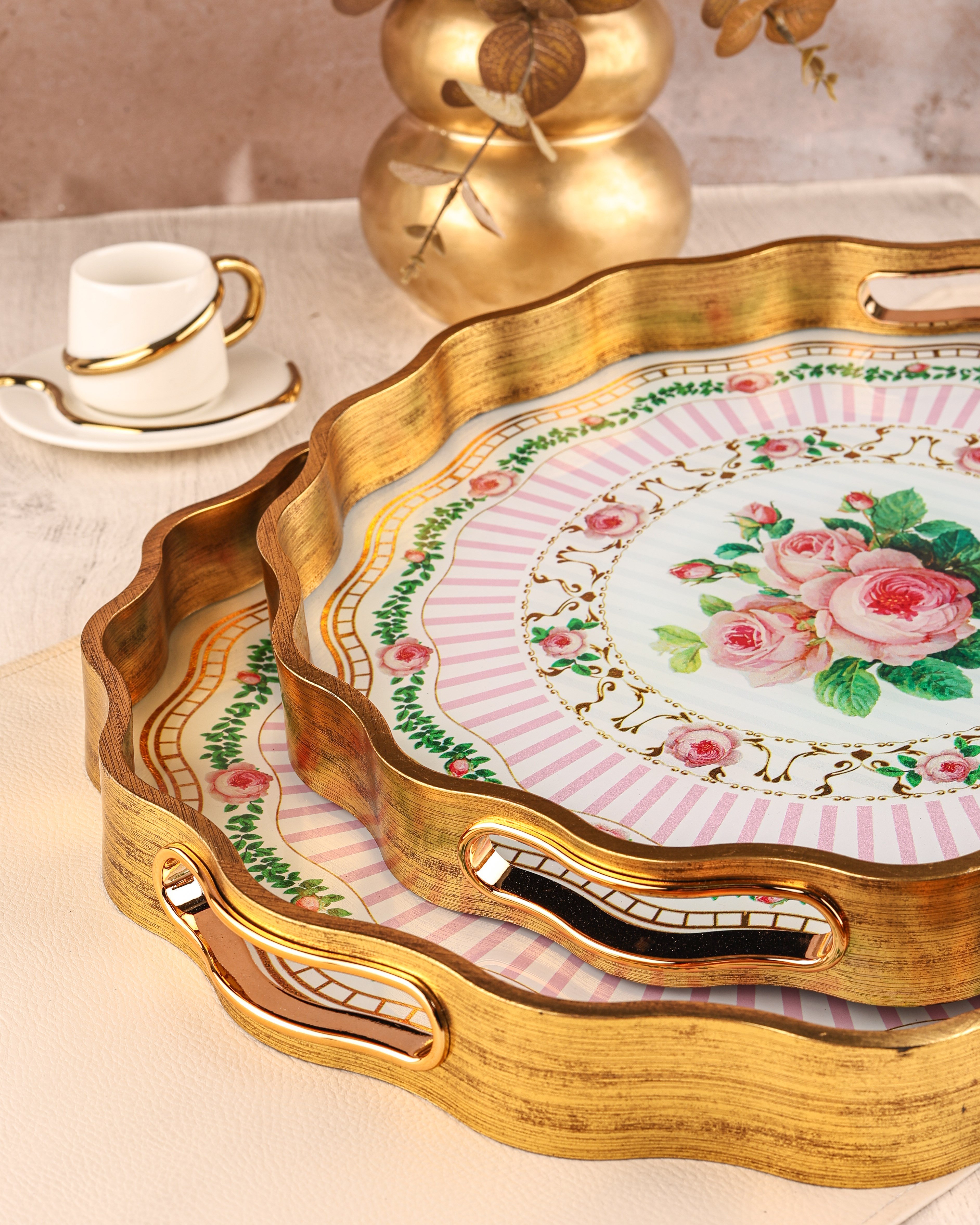 ROYAL CHARME-SARISSA 2'Lİ DEKORATİF TEPSİ