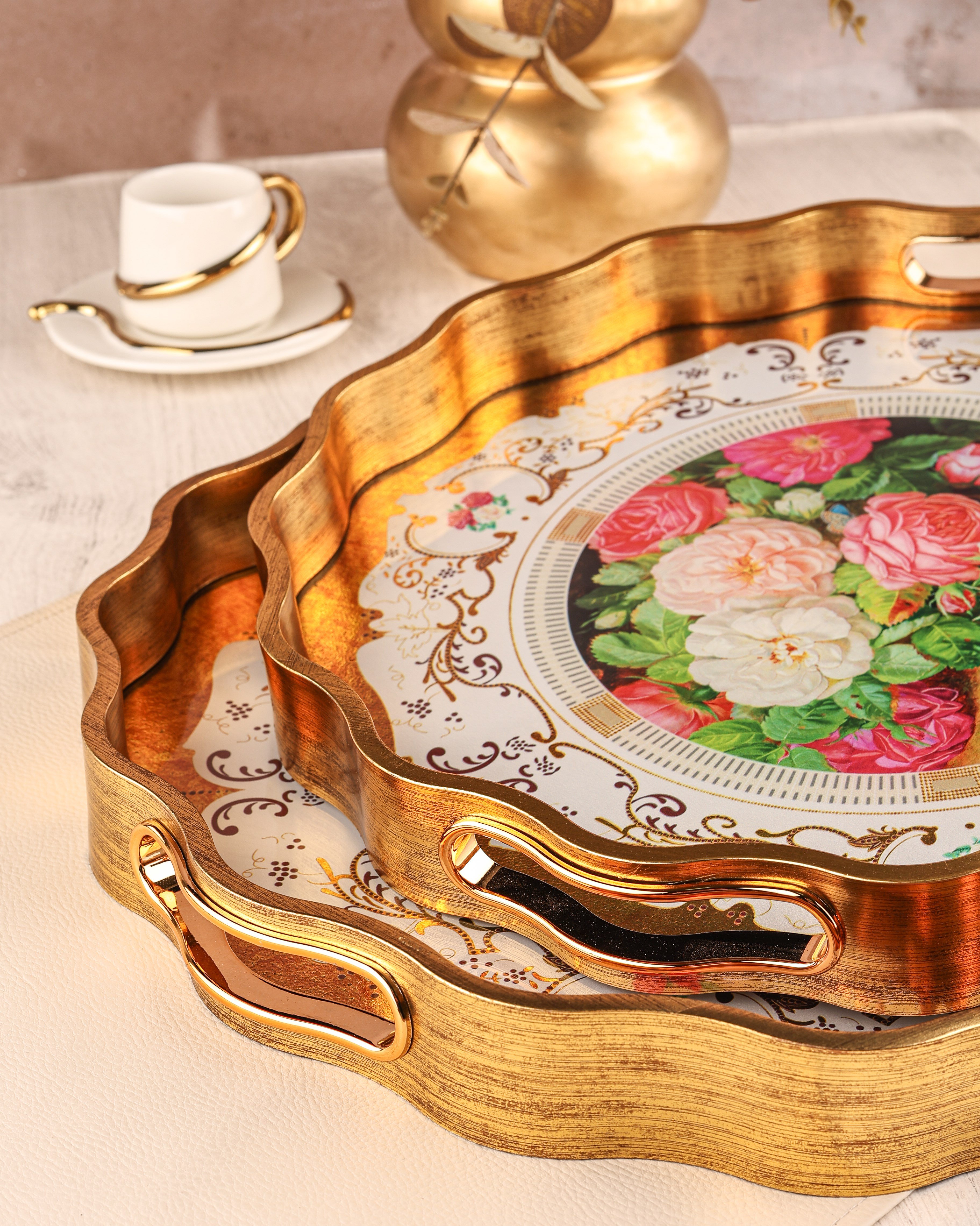 ROYAL CHARME-SARISSA 2'Lİ DEKORATİF TEPSİ