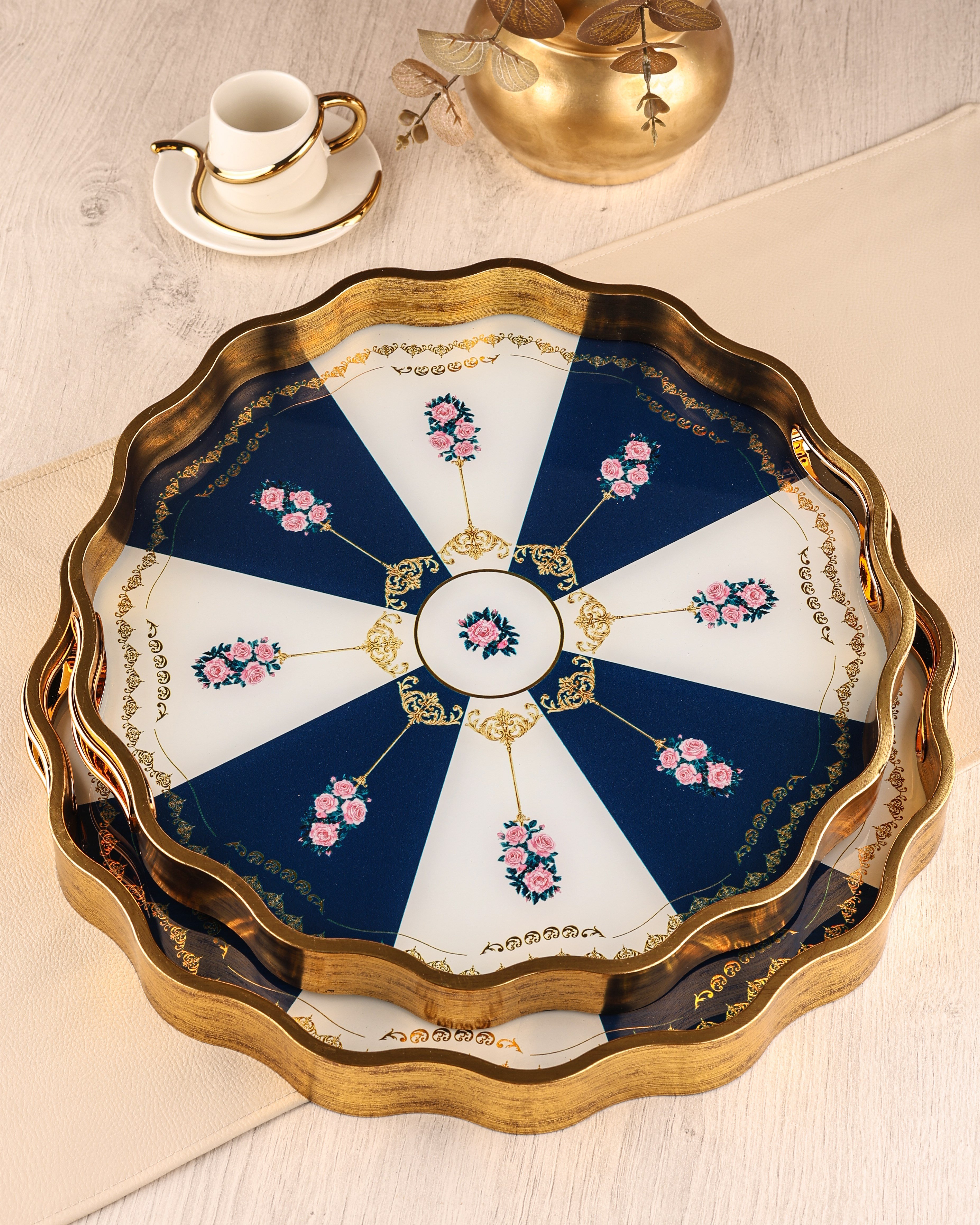 ROYAL CHARME-SARISSA 2'Lİ DEKORATİF TEPSİ