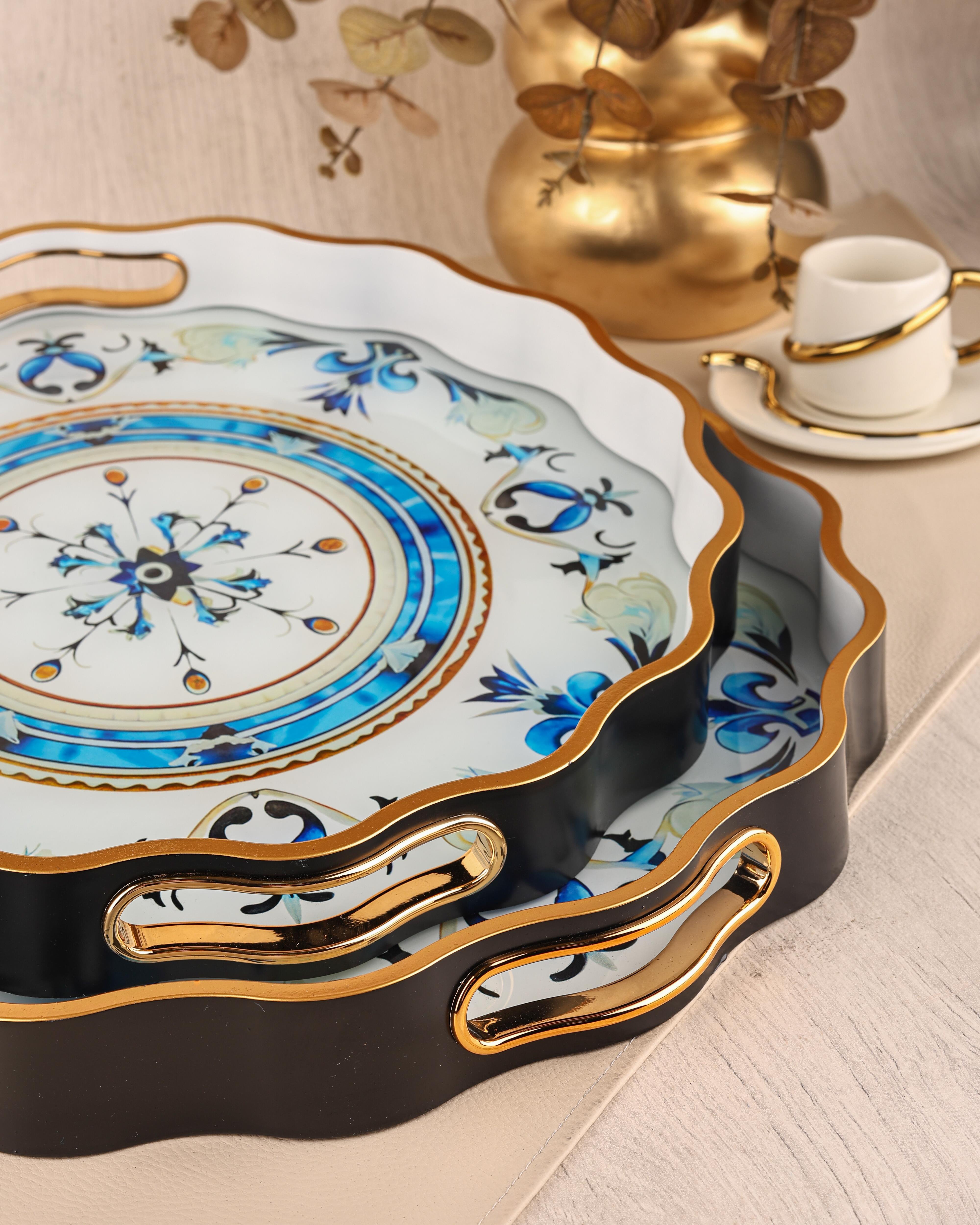 ROYAL CHARME-SARISSA 2'Lİ DEKORATİF TEPSİ