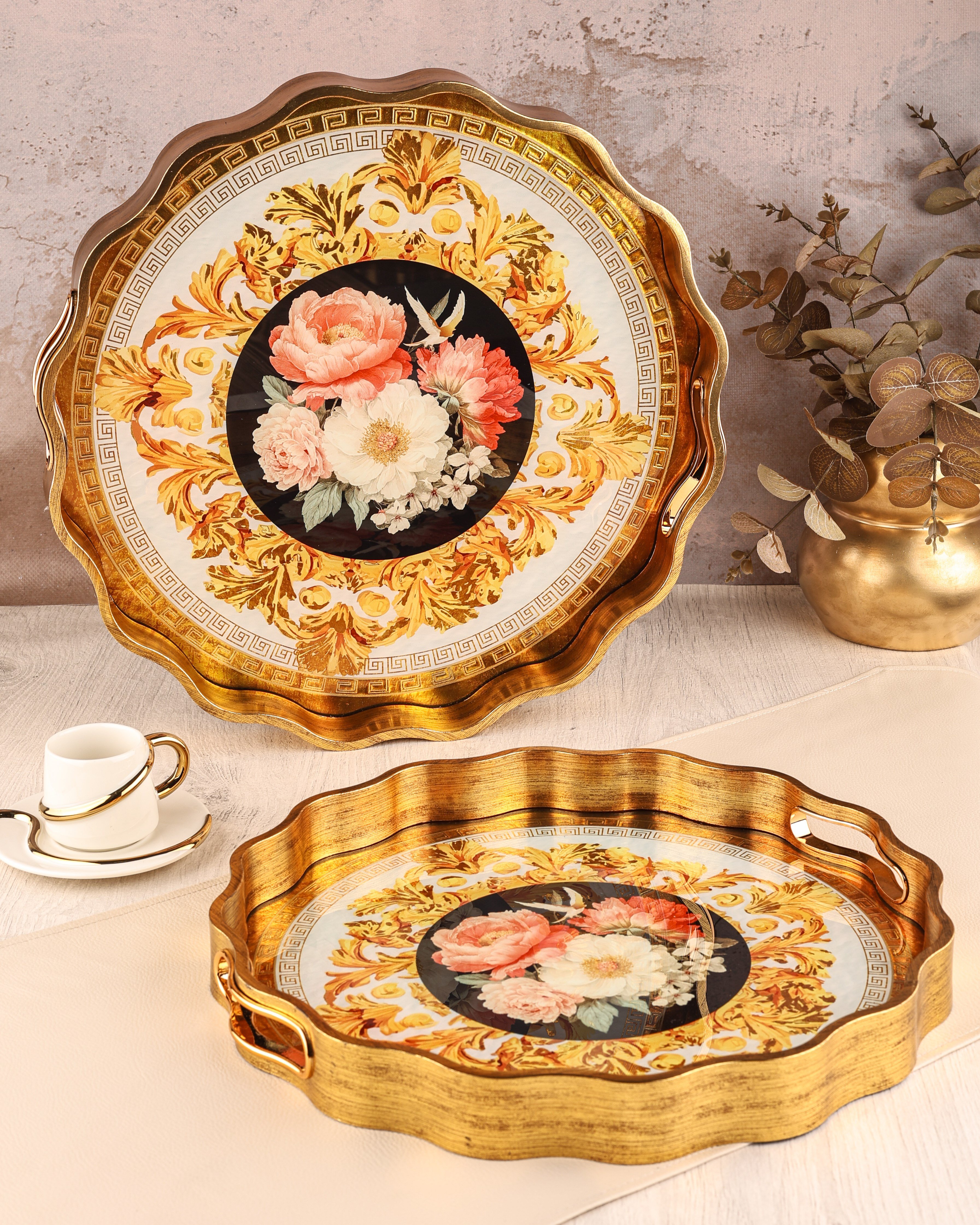 ROYAL CHARME-SARISSA 2'Lİ DEKORATİF TEPSİ