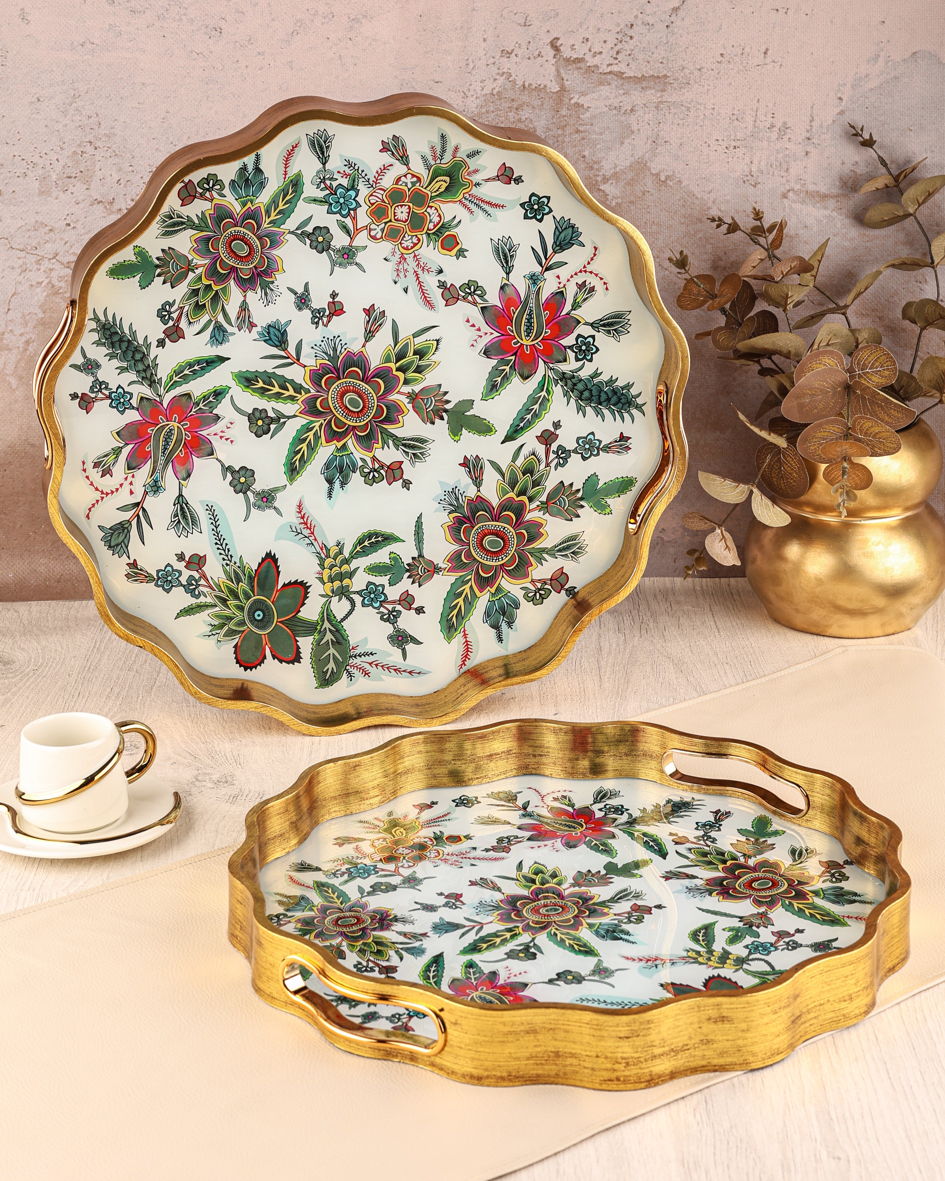 ROYAL CHARME-SARISSA 2'Lİ DEKORATİF TEPSİ