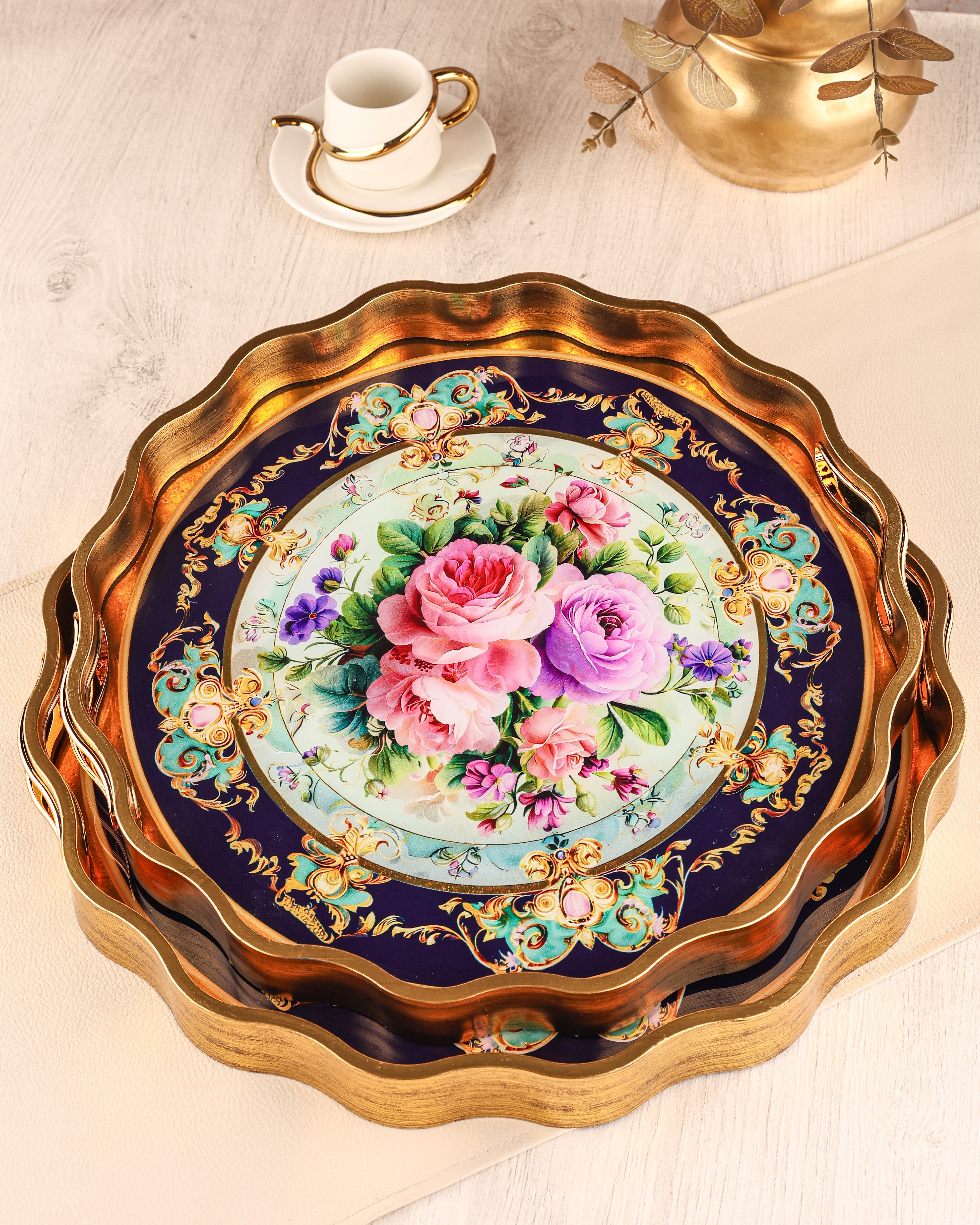 ROYAL CHARME-SARISSA 2'Lİ DEKORATİF TEPSİ