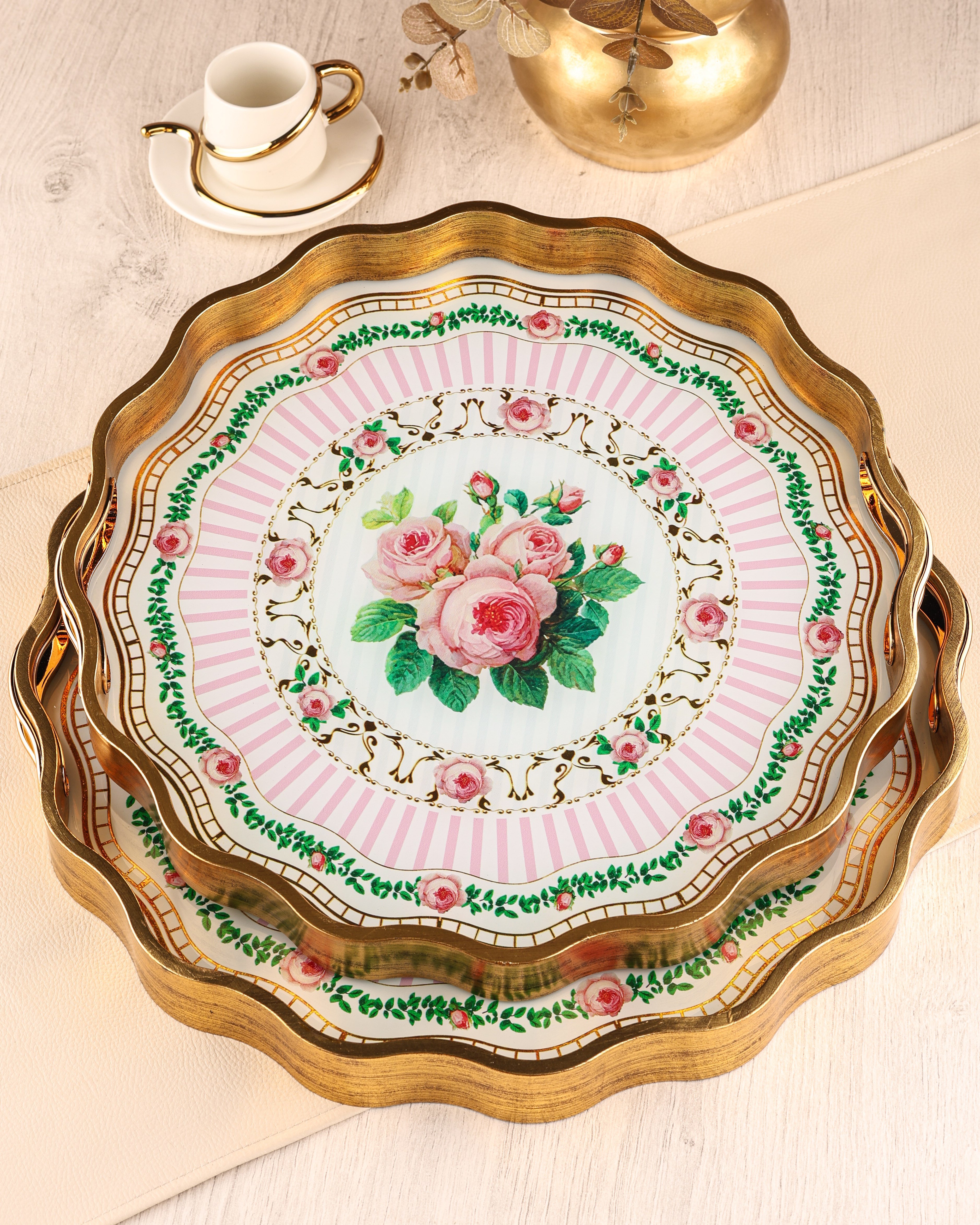 ROYAL CHARME-SARISSA 2'Lİ DEKORATİF TEPSİ