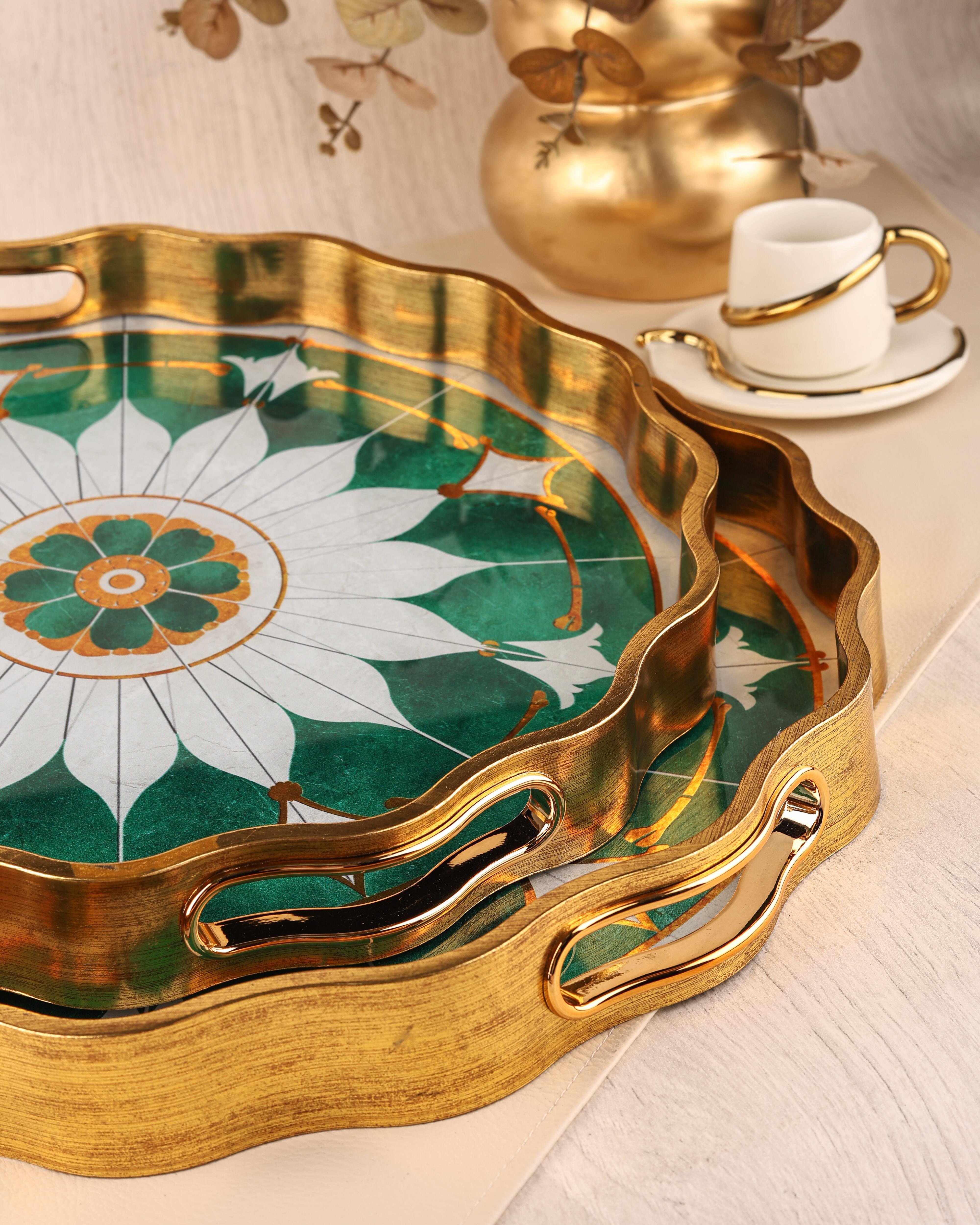 ROYAL CHARME-SARISSA 2'Lİ DEKORATİF TEPSİ