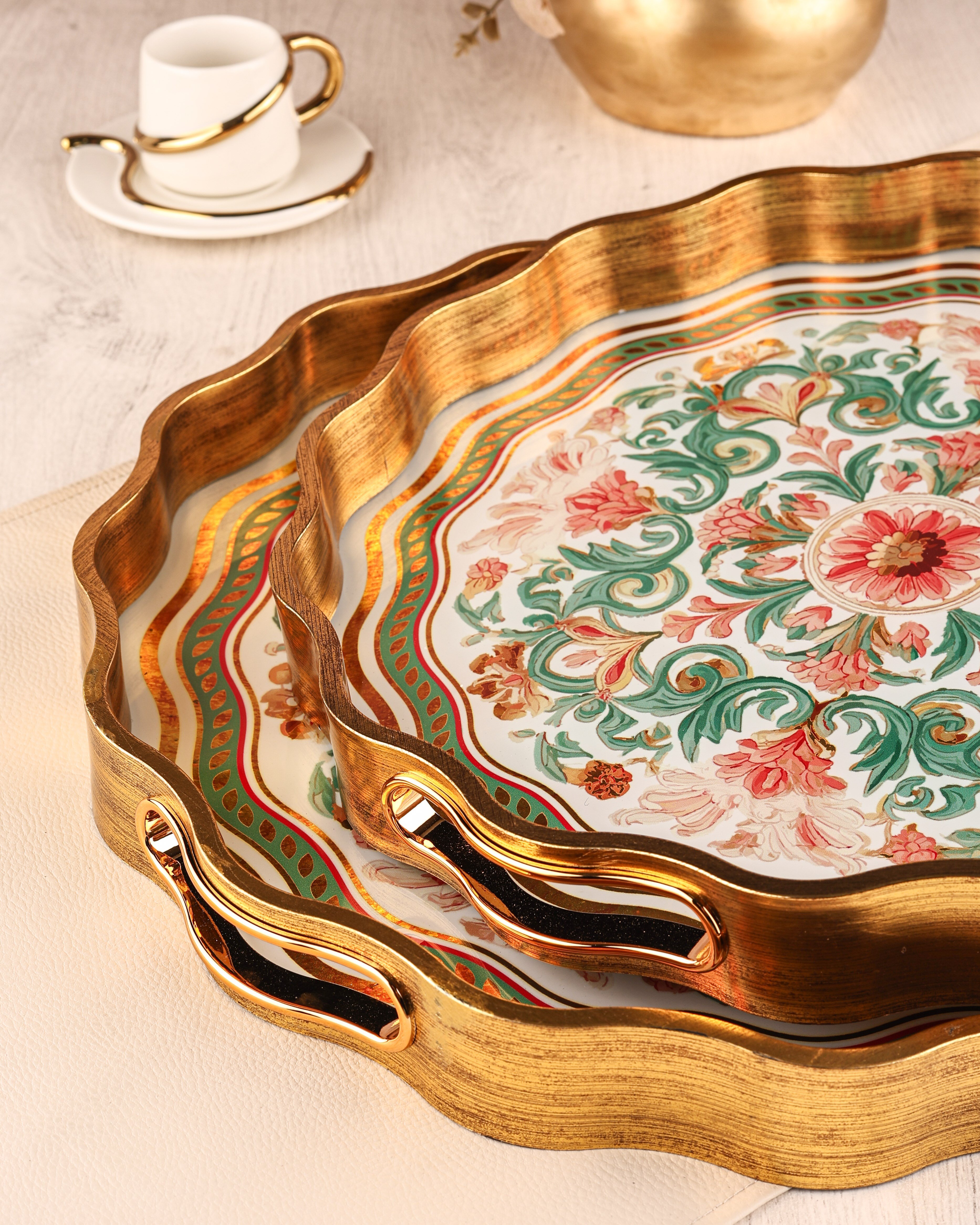 ROYAL CHARME-SARISSA 2'Lİ DEKORATİF TEPSİ