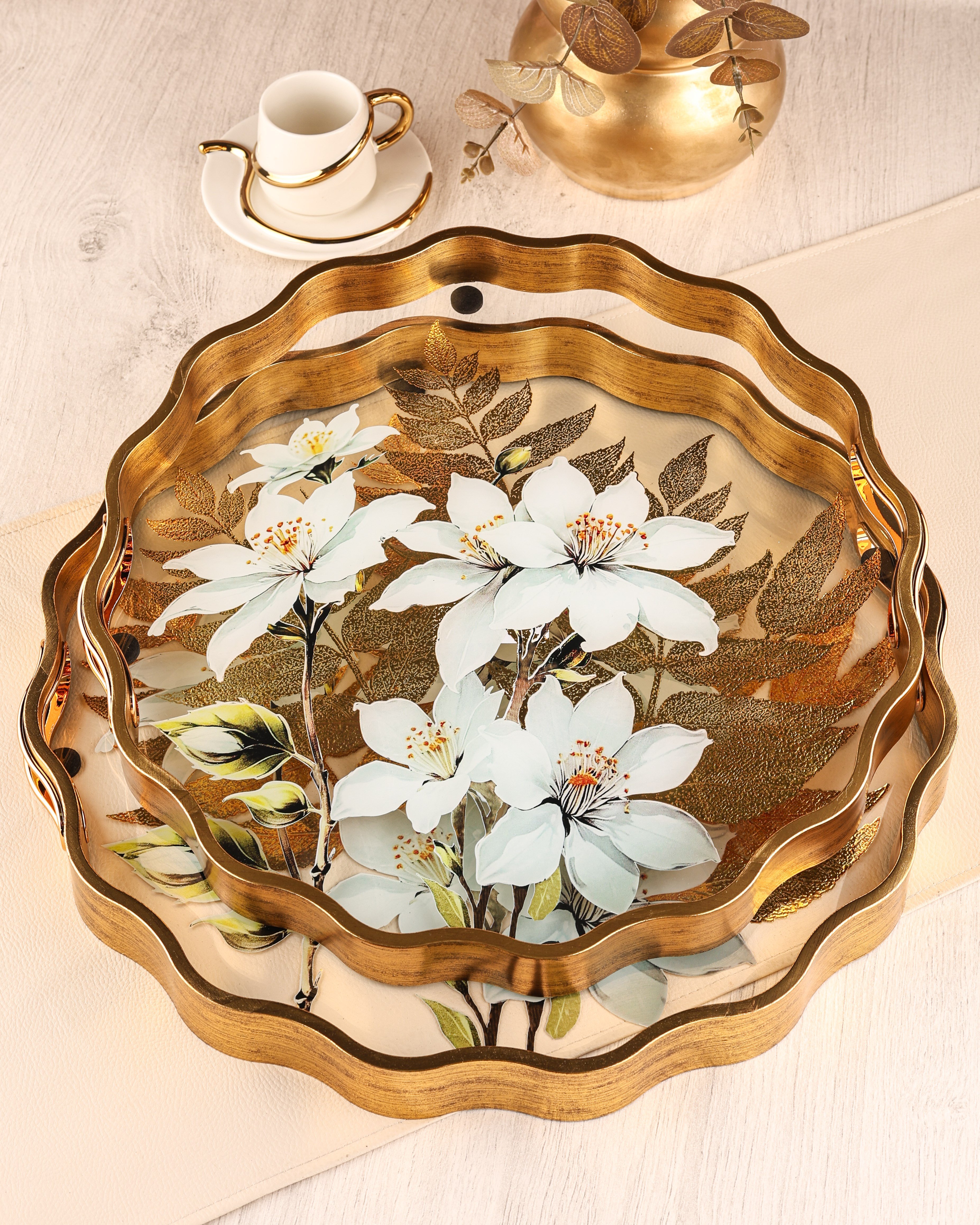 ROYAL CHARME-SARISSA 2'Lİ DEKORATİF TEPSİ
