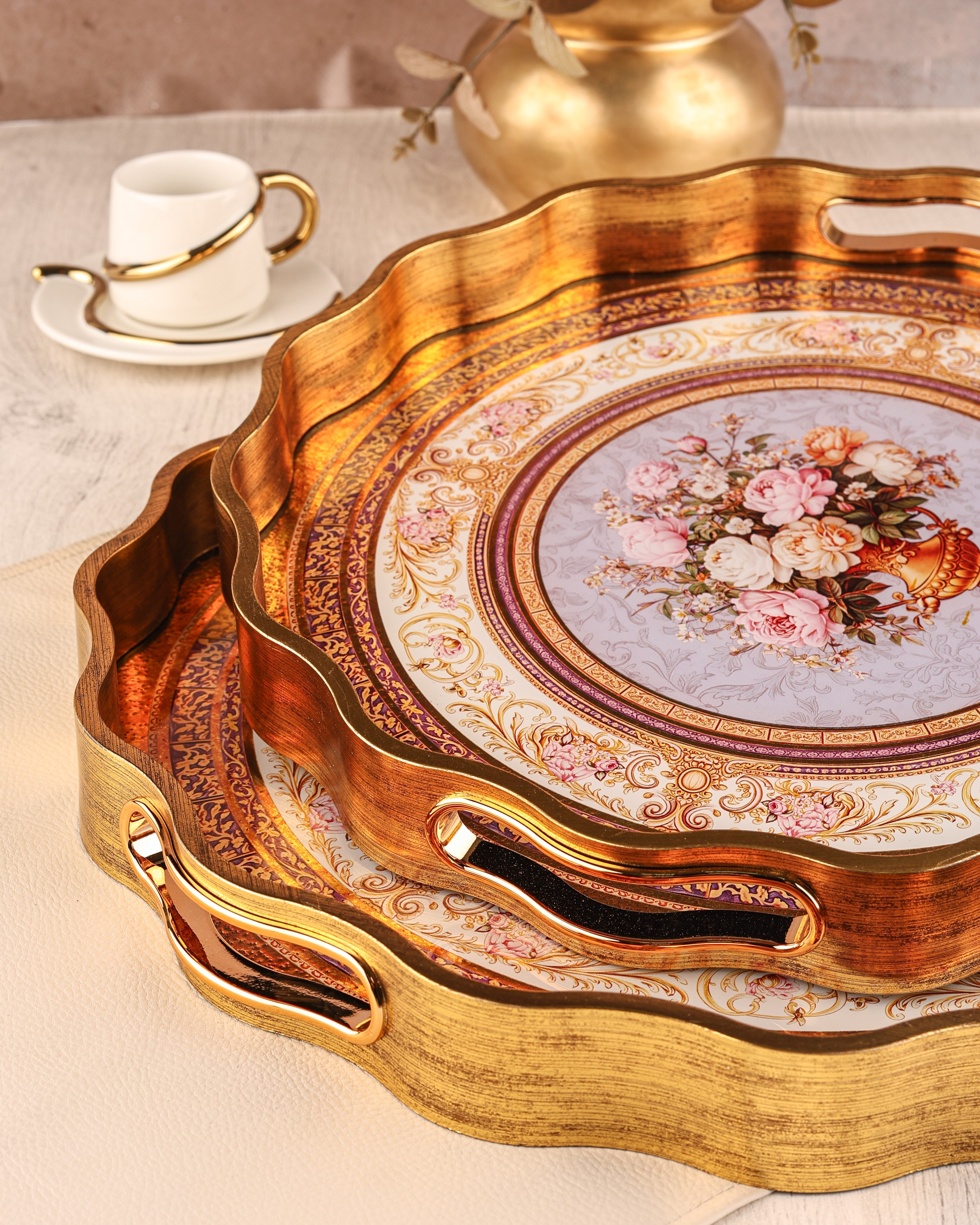 ROYAL CHARME-SARISSA 2'Lİ DEKORATİF TEPSİ
