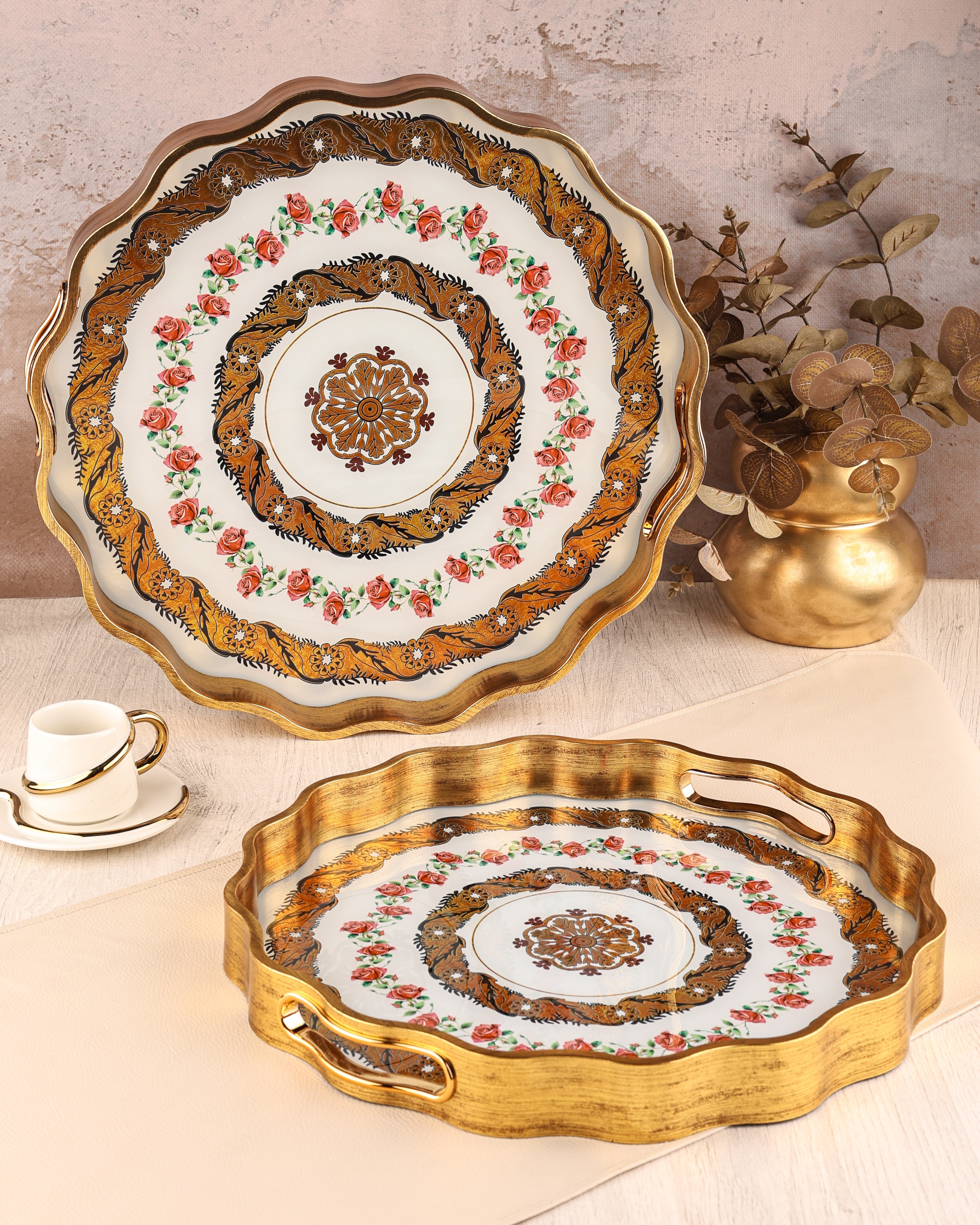 ROYAL CHARME-SARISSA 2'Lİ DEKORATİF TEPSİ