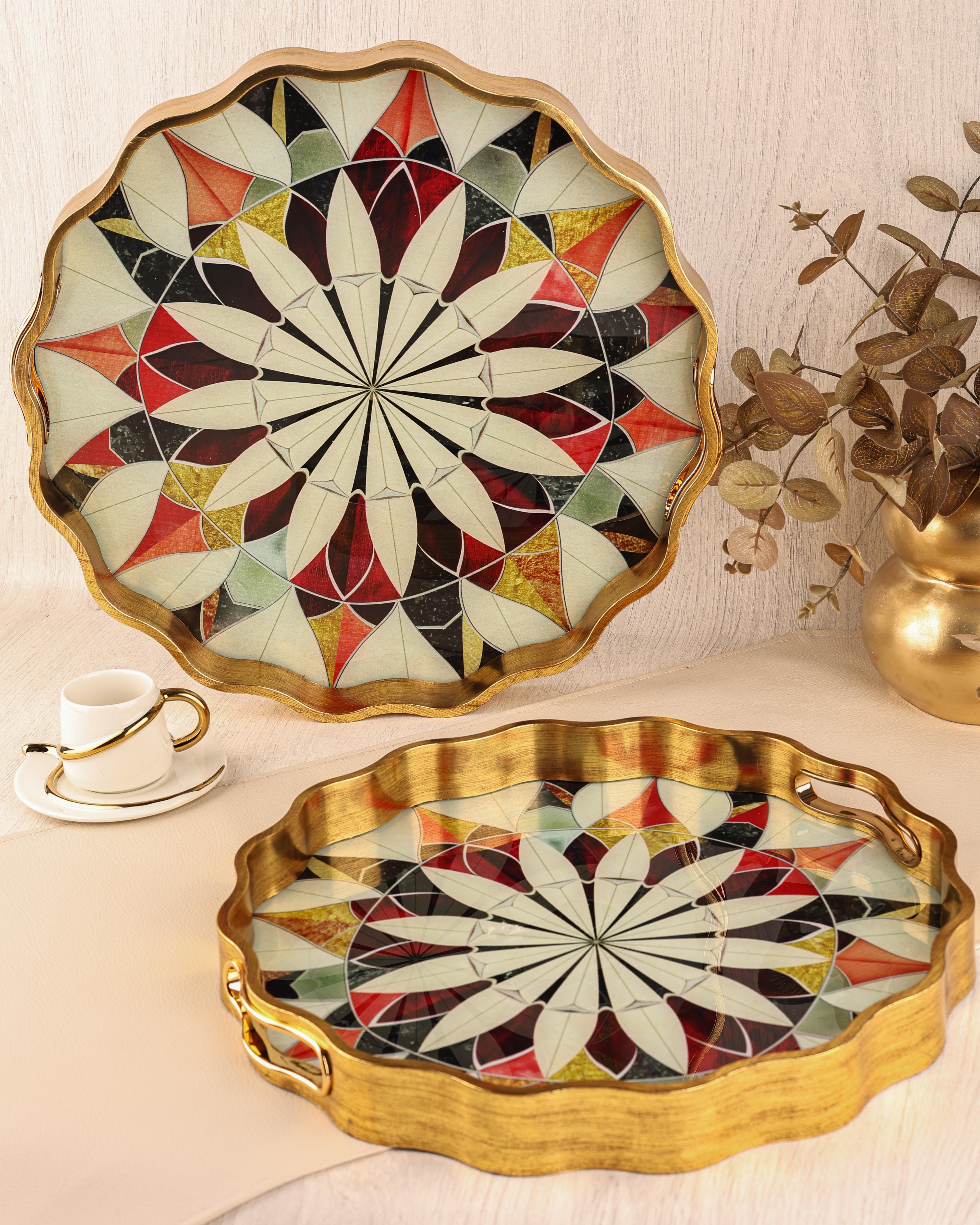 ROYAL CHARME-SARISSA 2'Lİ DEKORATİF TEPSİ