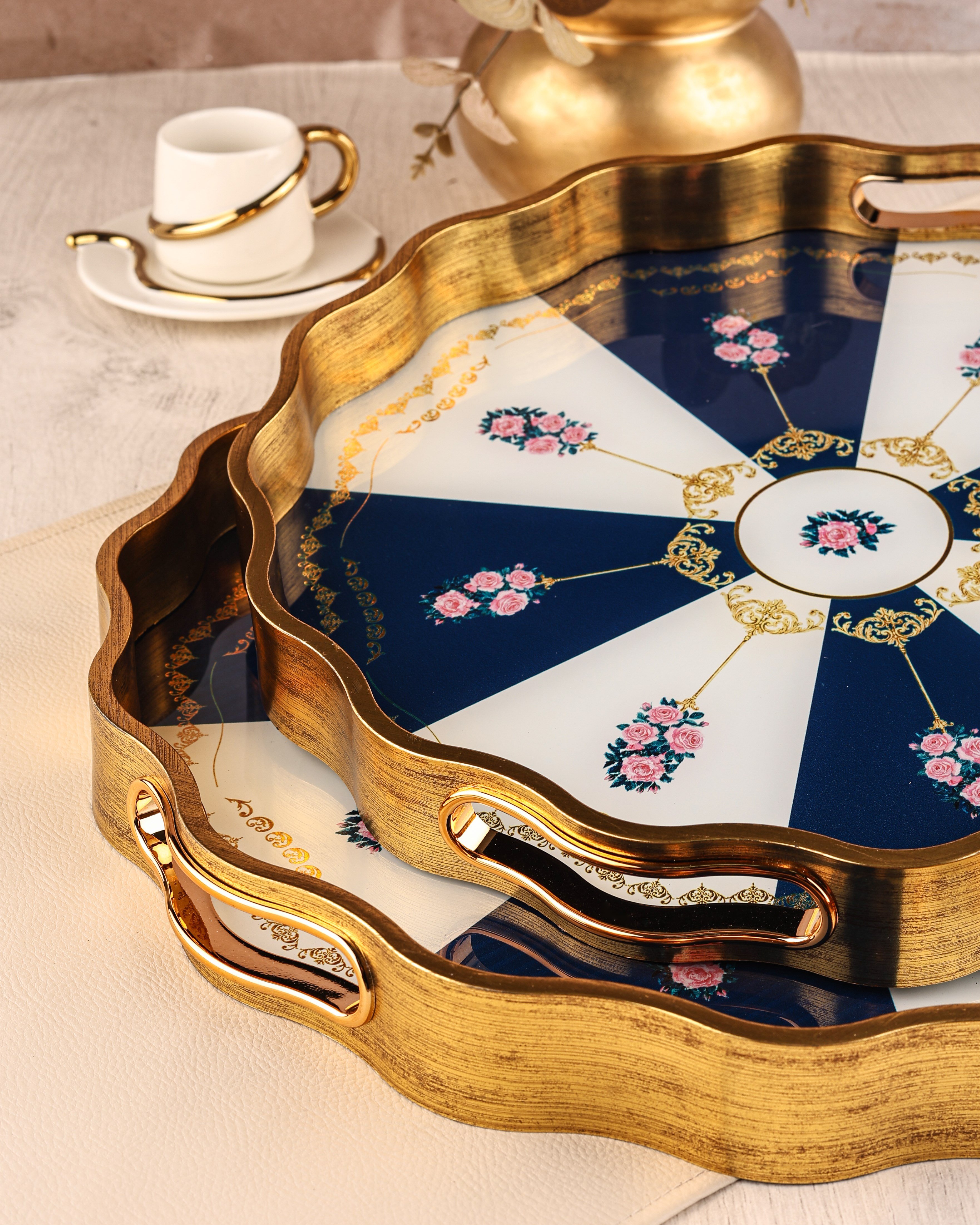 ROYAL CHARME-SARISSA 2'Lİ DEKORATİF TEPSİ