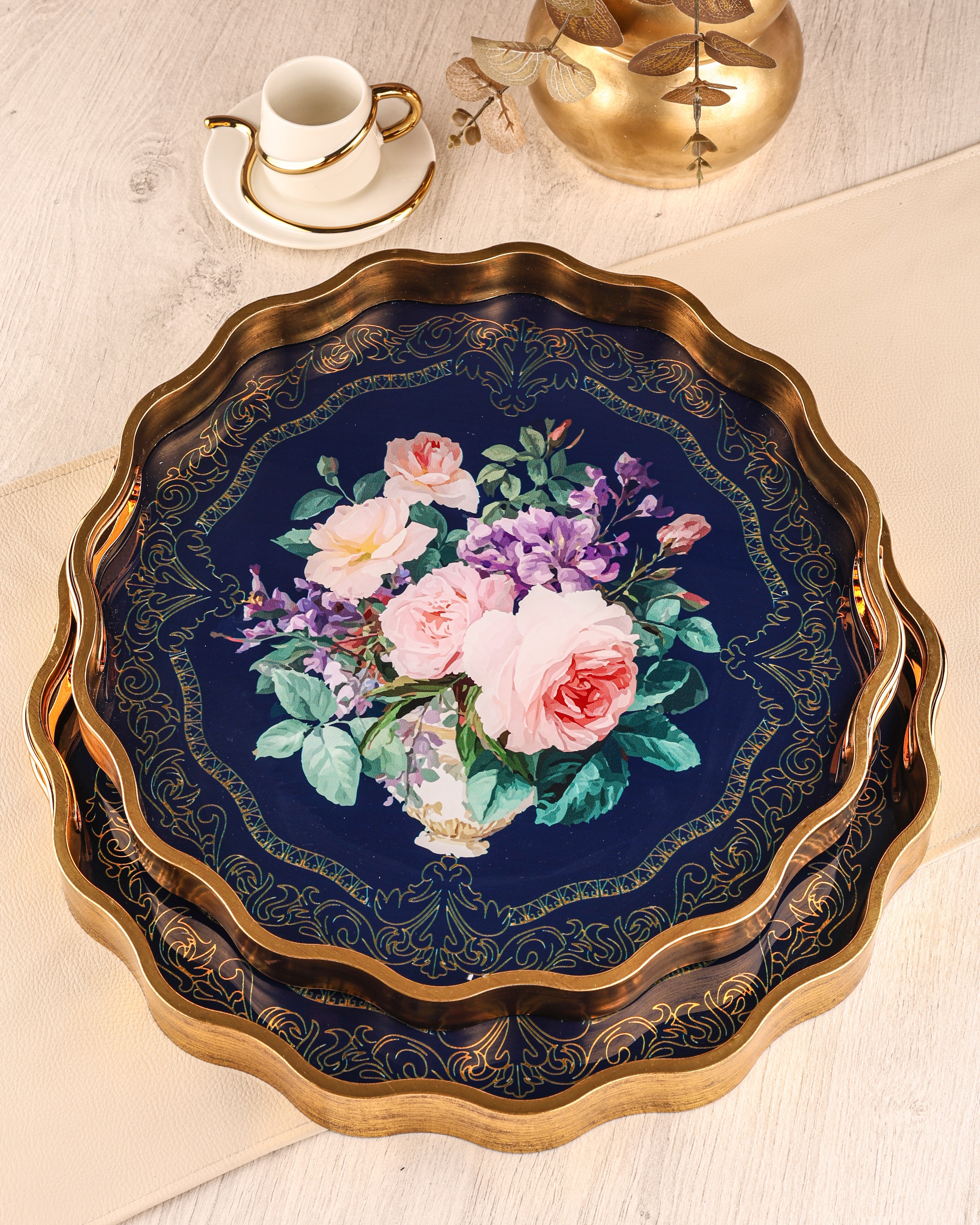 ROYAL CHARME-SARISSA 2'Lİ DEKORATİF TEPSİ